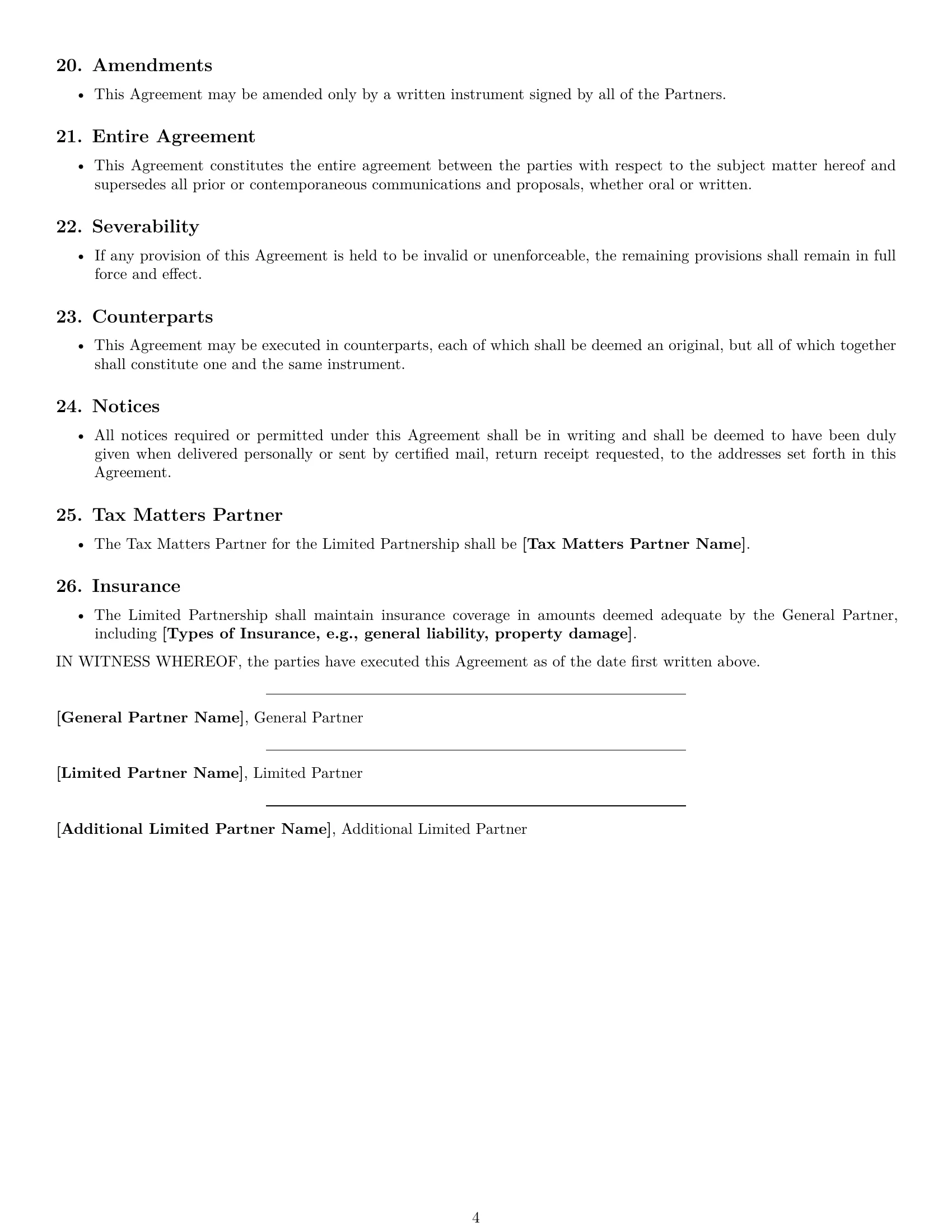 Preview page 4 of Free West Virginia limited partnership agreement template
