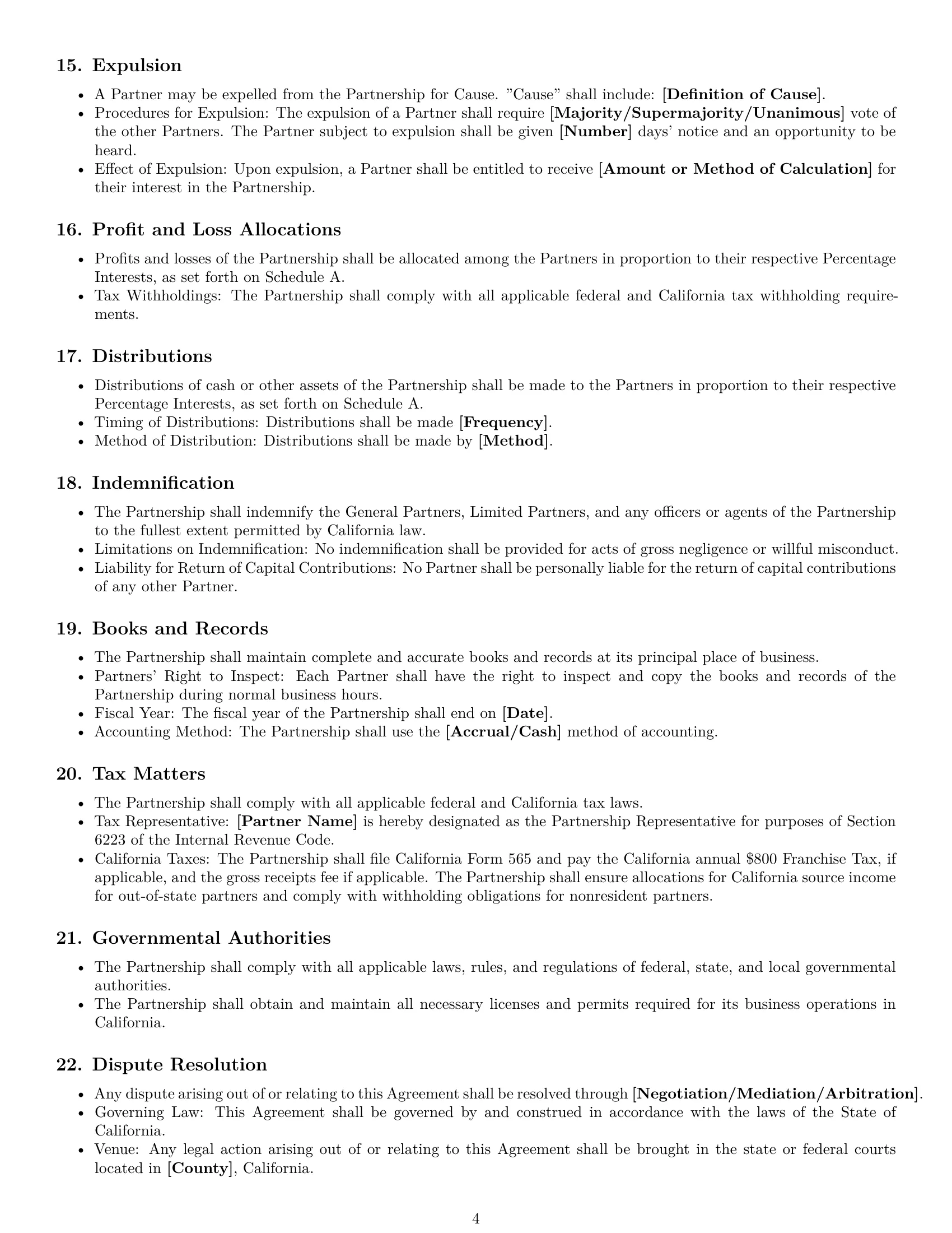 Preview page 4 of Free California limited partnership agreement template