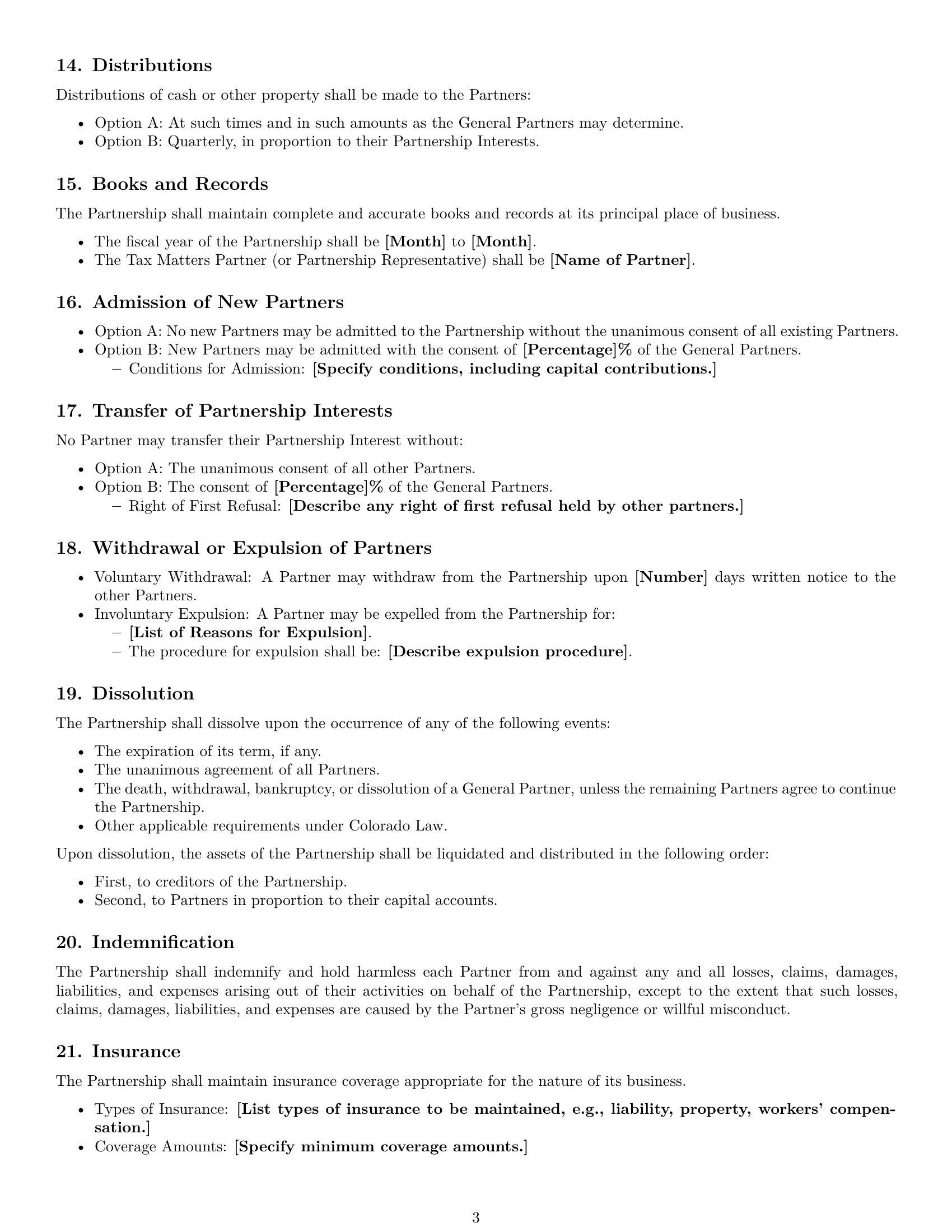 Preview page 3 of Free Colorado limited partnership agreement template