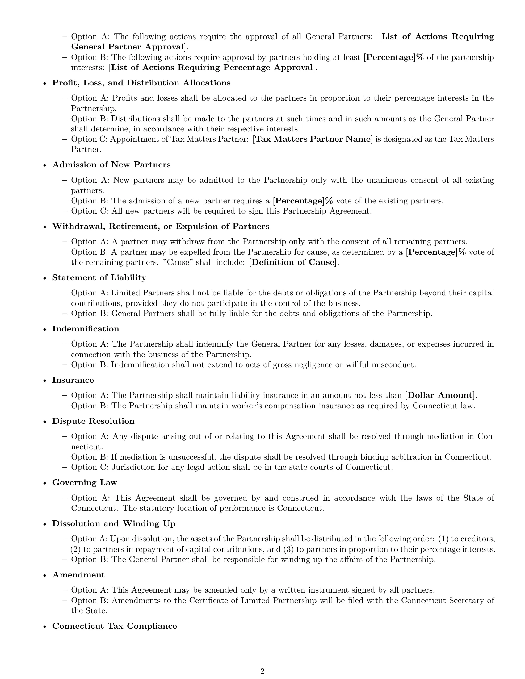 Preview page 2 of Free Connecticut limited partnership agreement template
