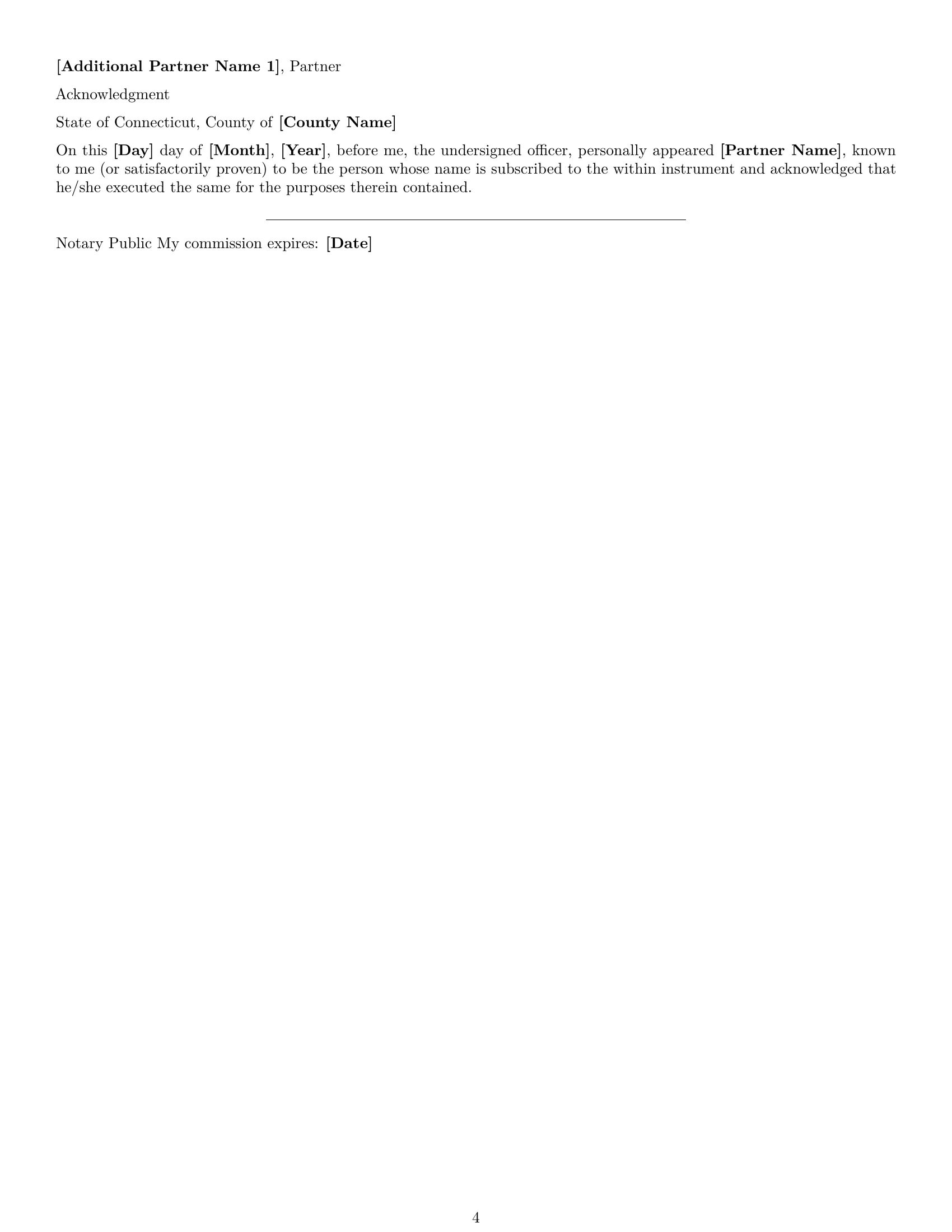 Preview page 4 of Free Connecticut limited partnership agreement template