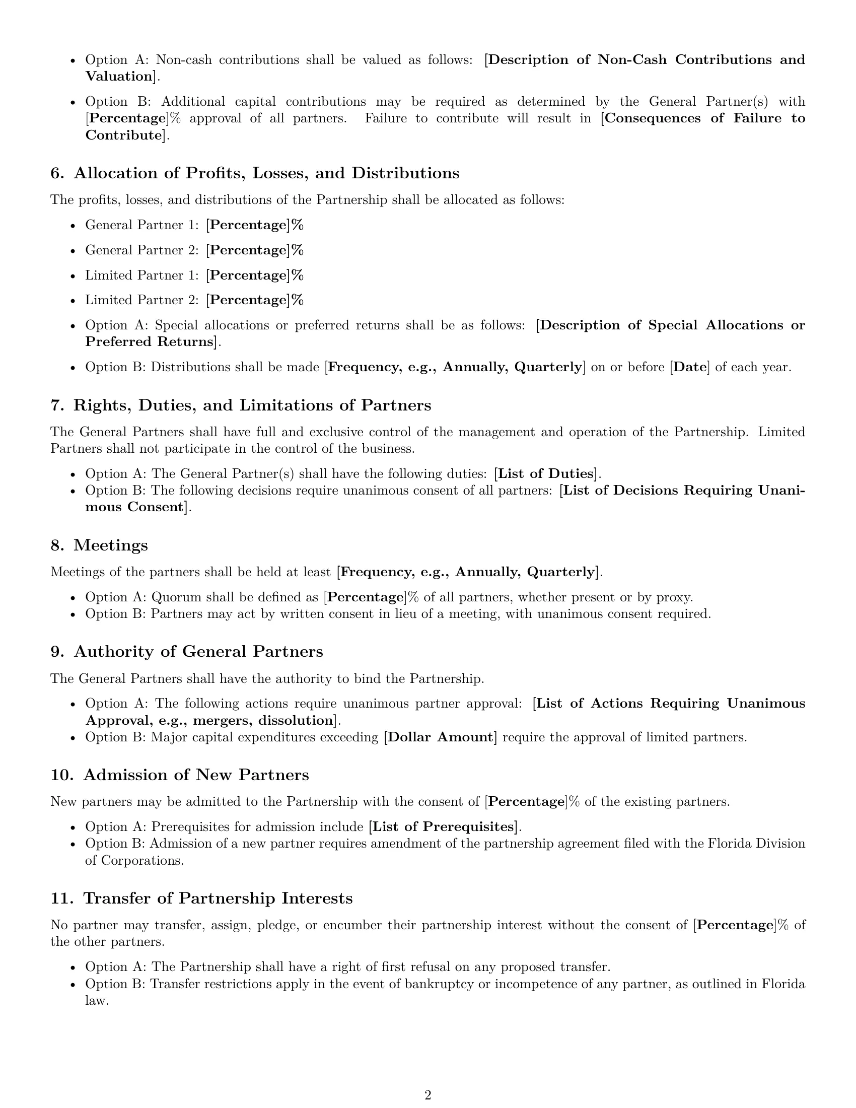 Preview page 2 of Free Florida limited partnership agreement template