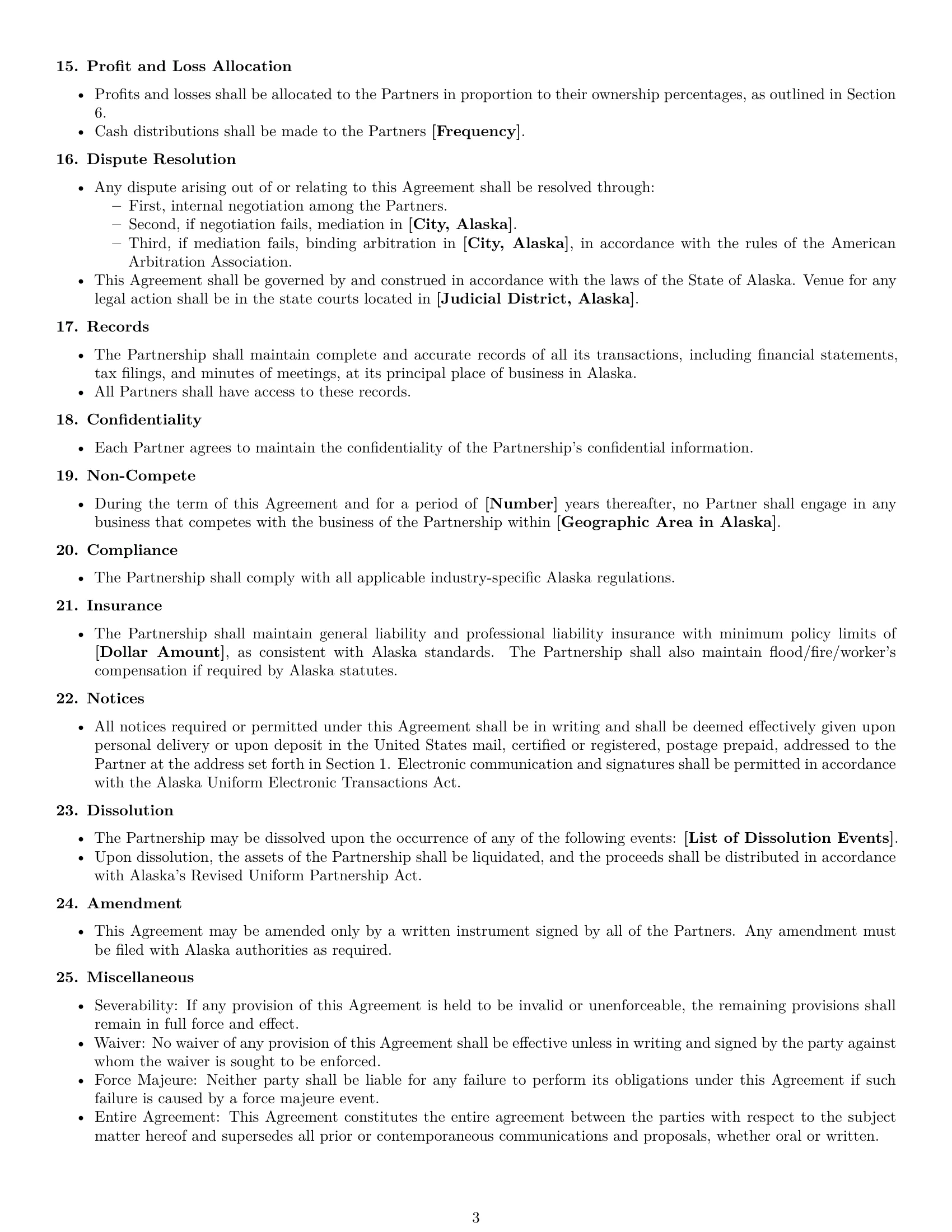 Preview page 3 of Free Alaska limited liability partnership agreement template