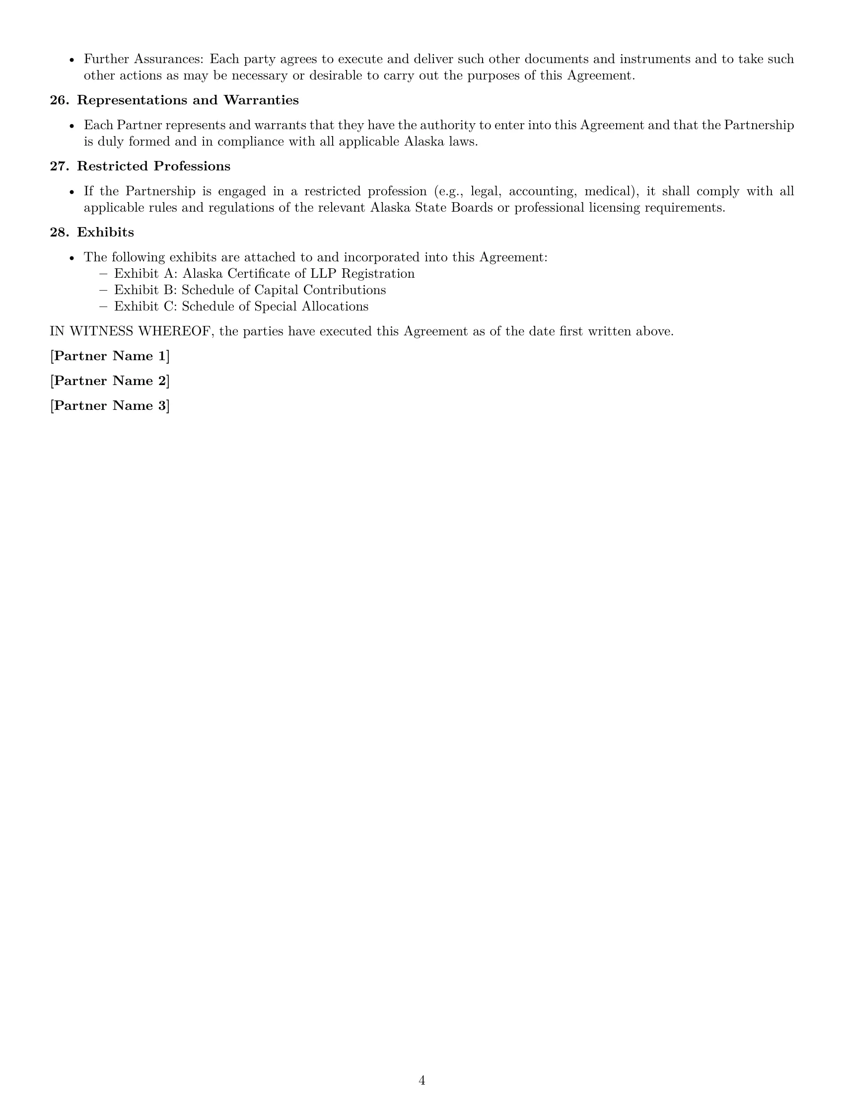 Preview page 4 of Free Alaska limited liability partnership agreement template