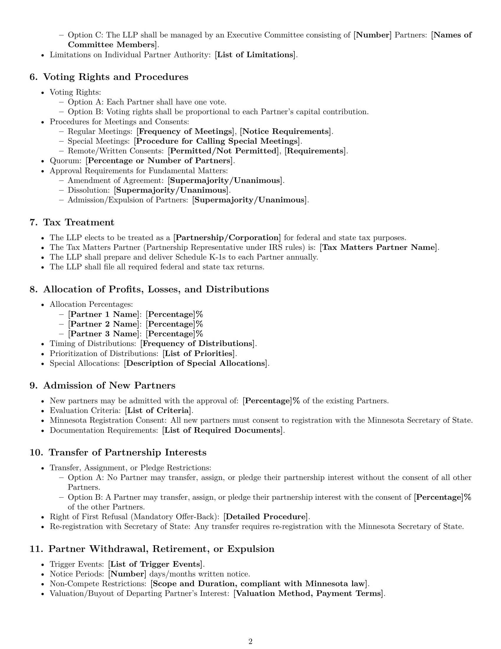 Preview page 2 of Free Minnesota limited liability partnership agreement template
