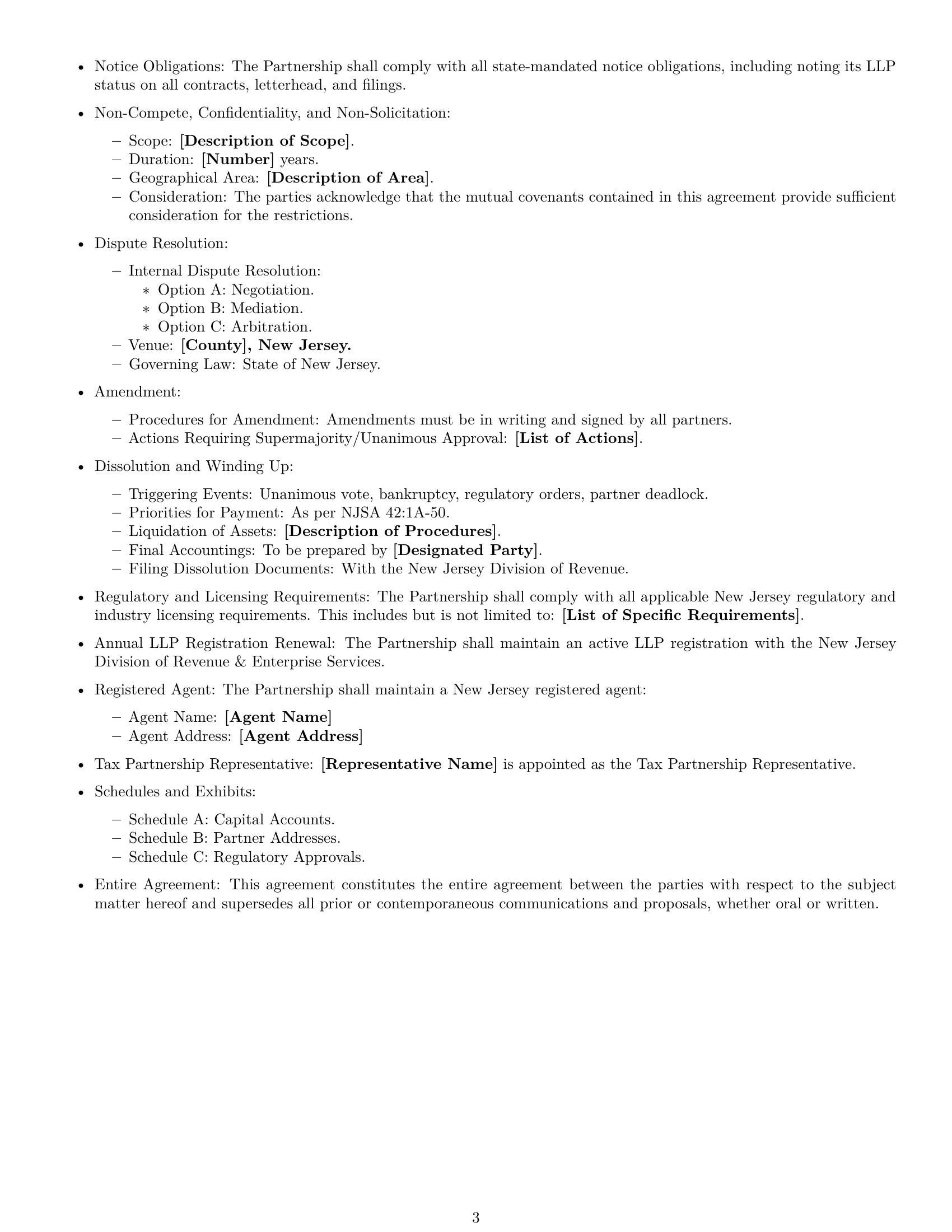 Preview page 3 of Free New Jersey limited liability partnership agreement template