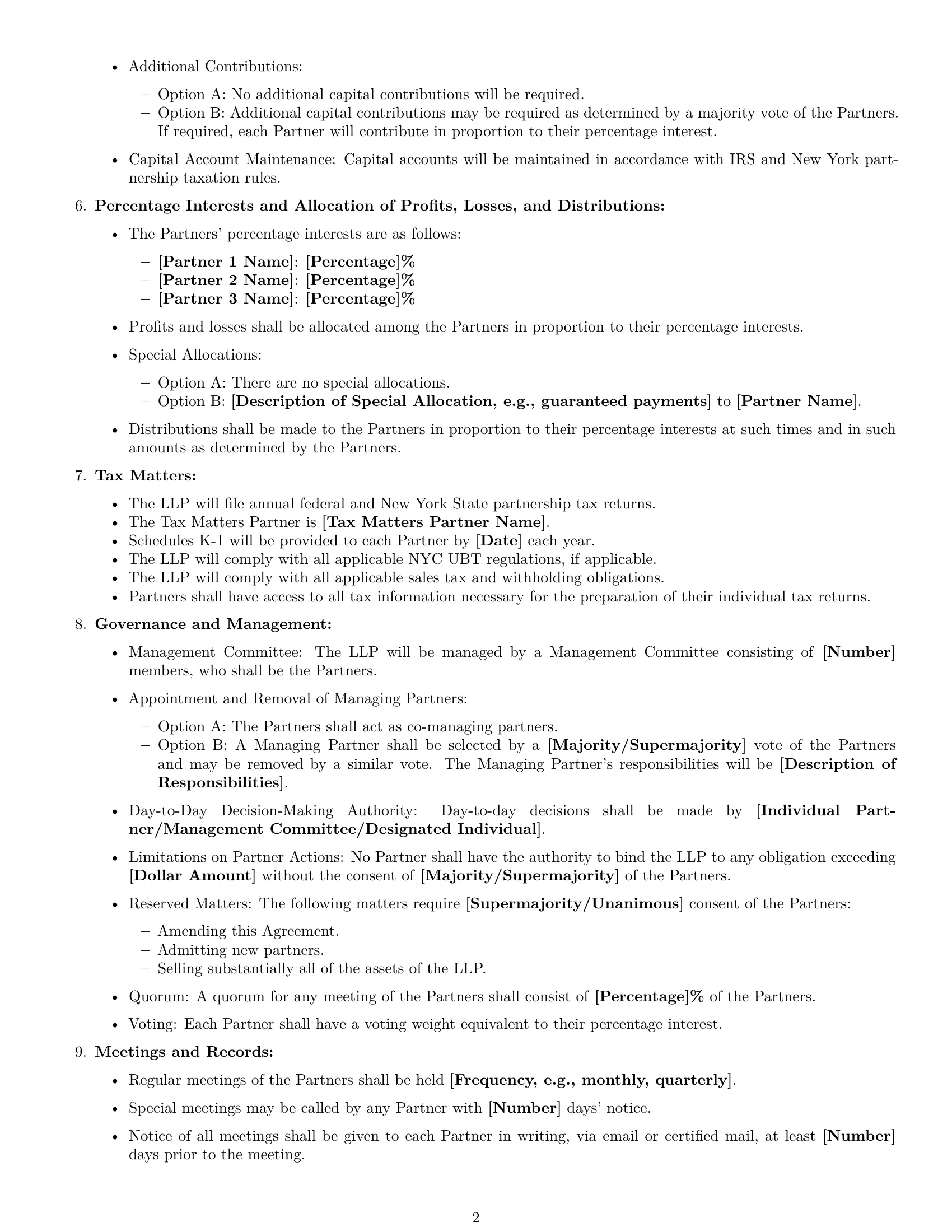 Preview page 2 of Free New York limited liability partnership agreement template