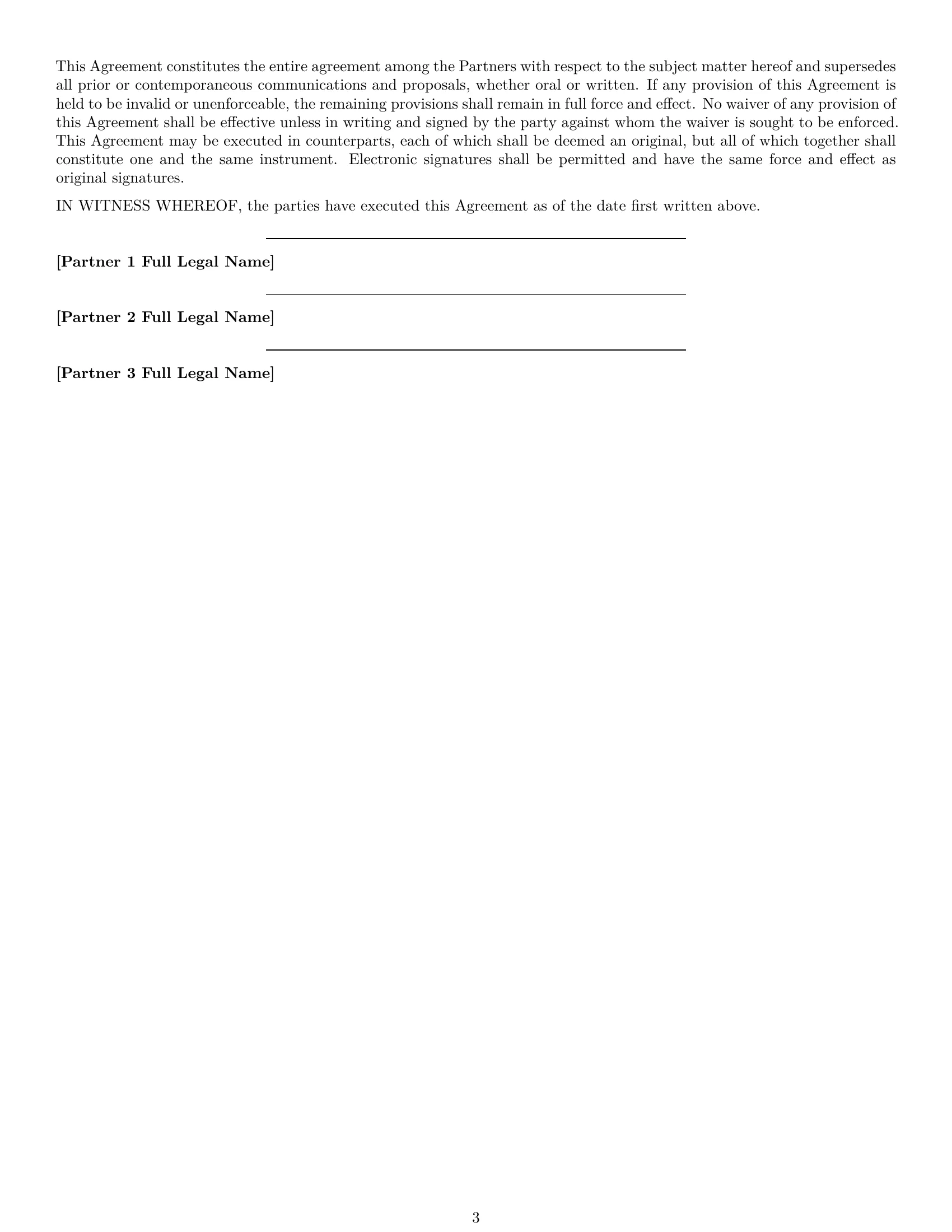 Preview page 3 of Free South Dakota limited liability partnership agreement template