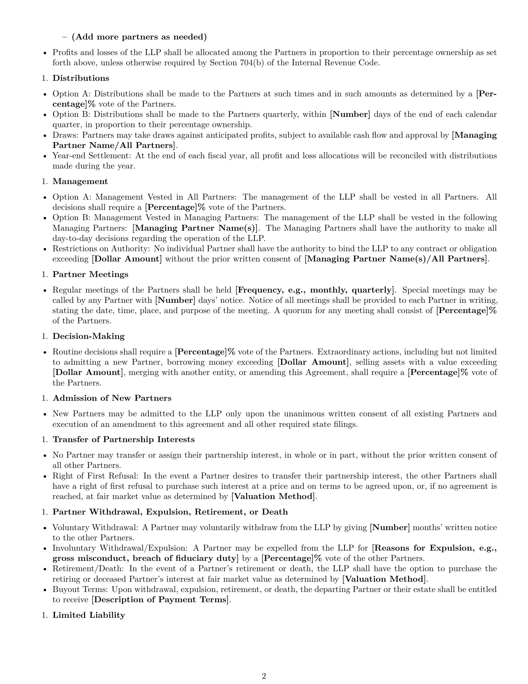 Preview page 2 of Free Colorado limited liability partnership agreement template