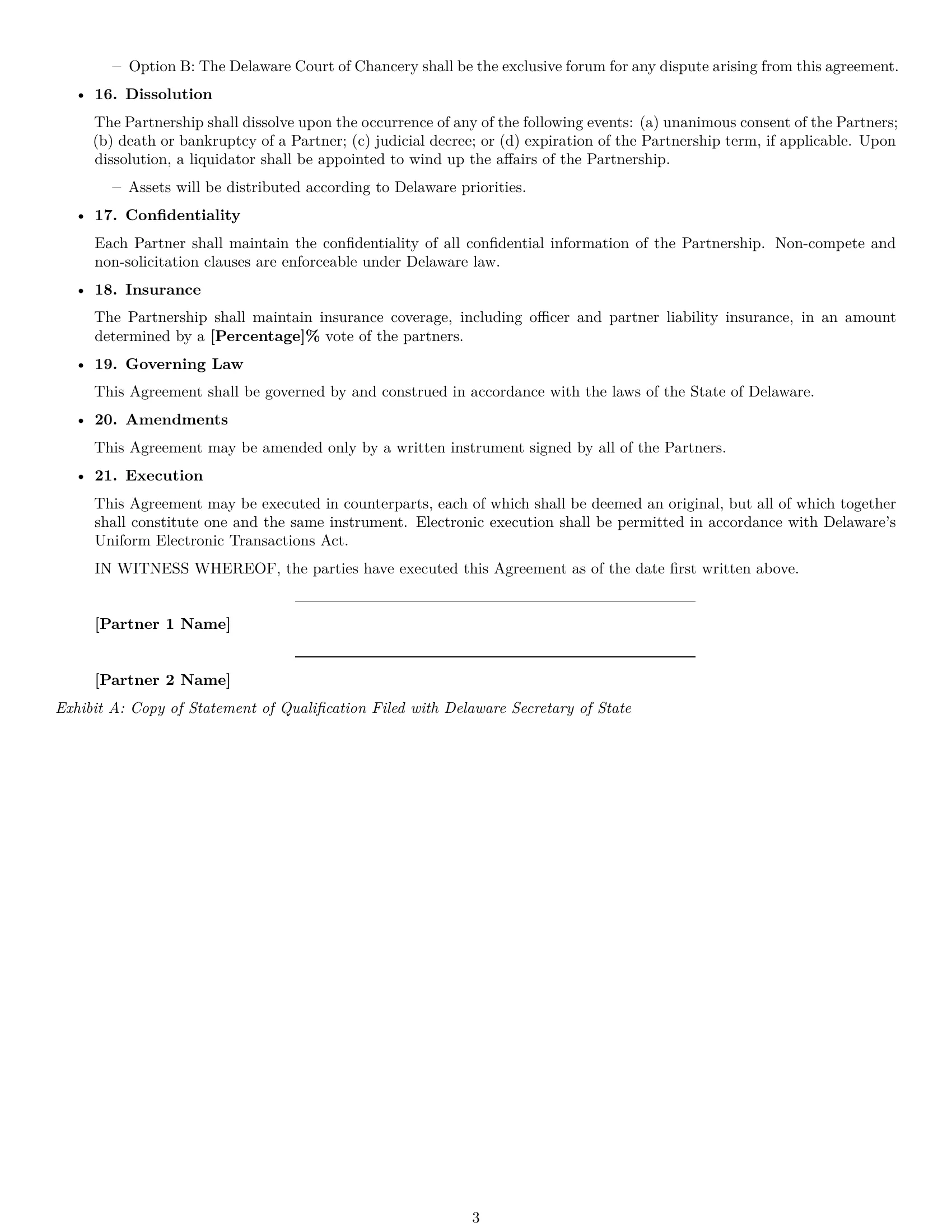 Preview page 3 of Free Delaware limited liability partnership agreement template