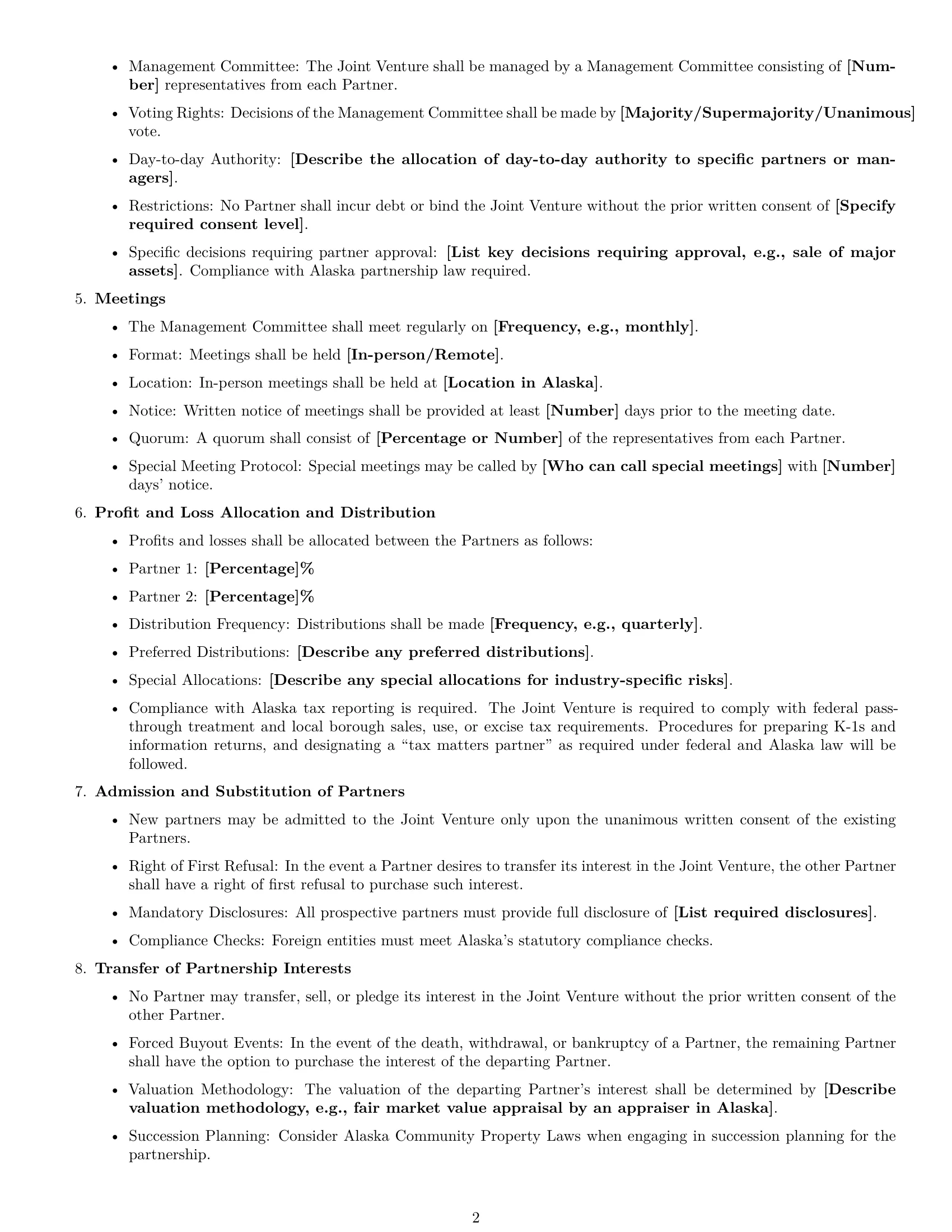 Preview page 2 of Free Alaska joint venture agreement template