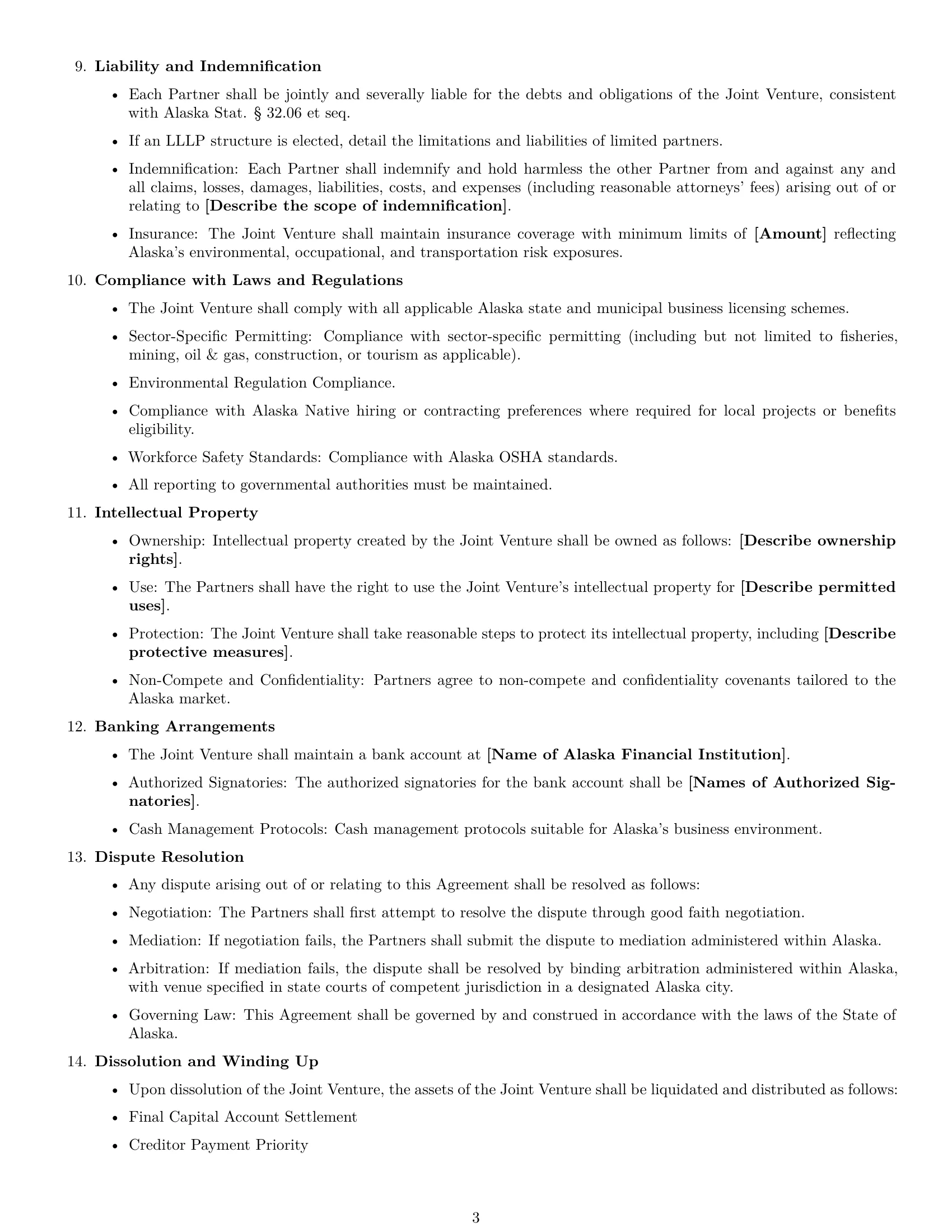 Preview page 3 of Free Alaska joint venture agreement template
