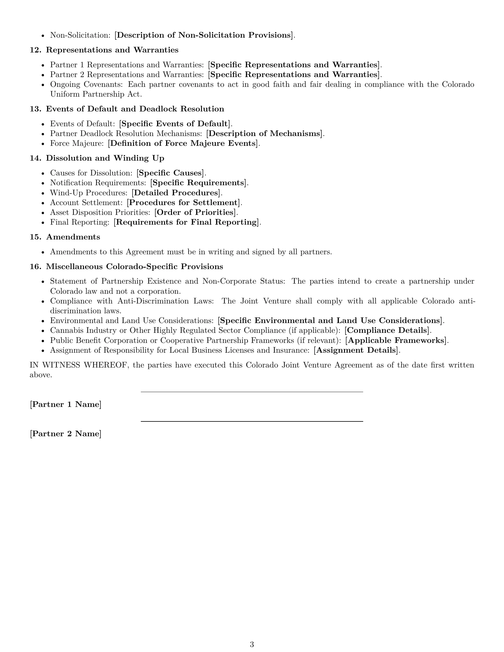 Preview page 3 of Free Colorado joint venture agreement template