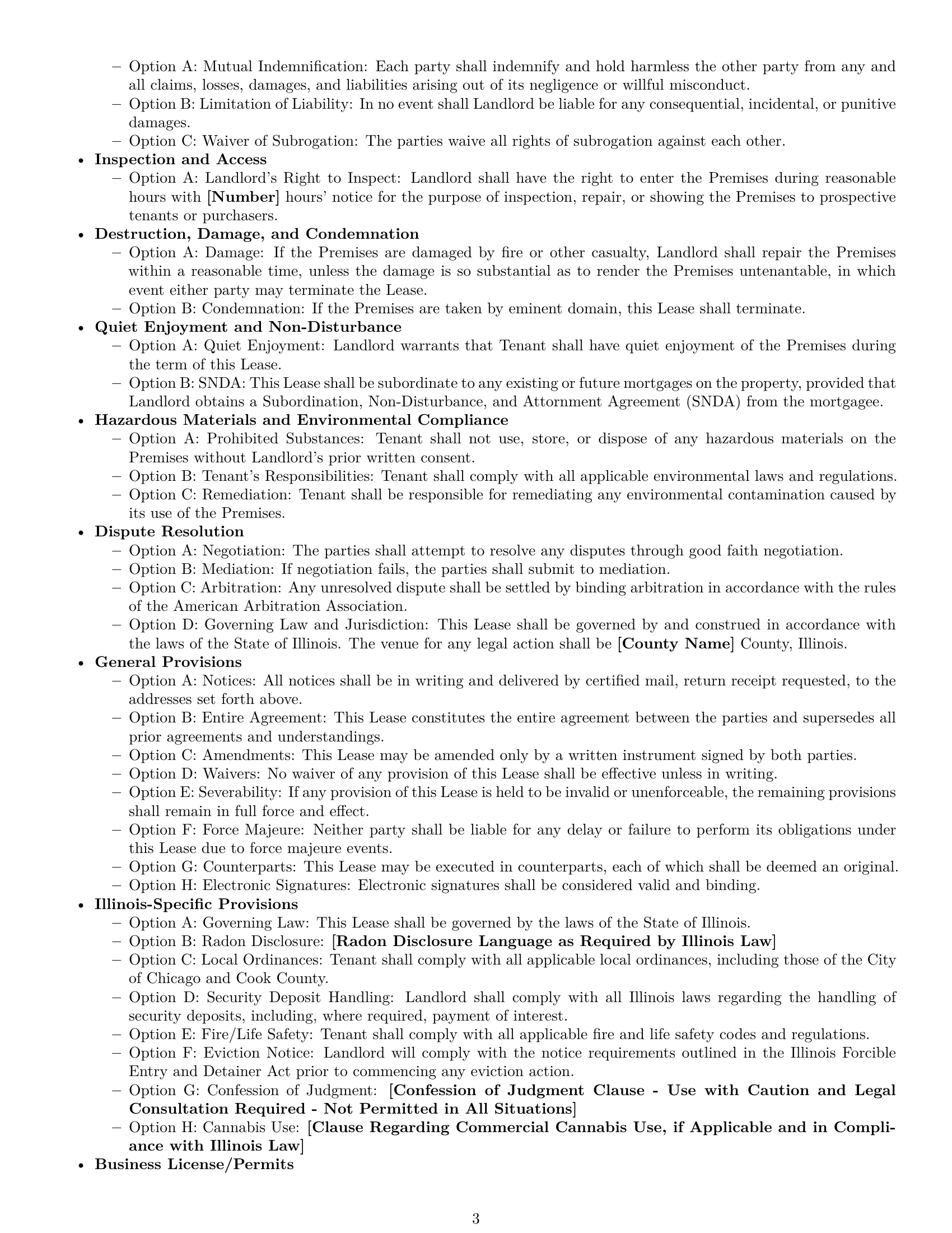 Preview page 3 of Free Illinois commercial lease agreement template