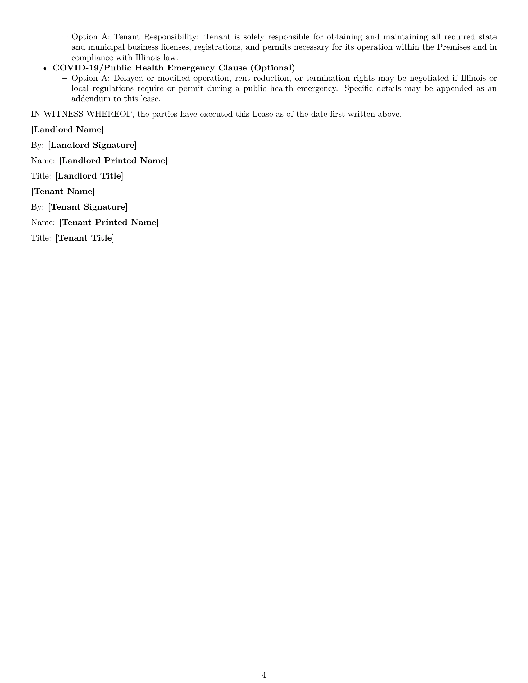 Preview page 4 of Free Illinois commercial lease agreement template