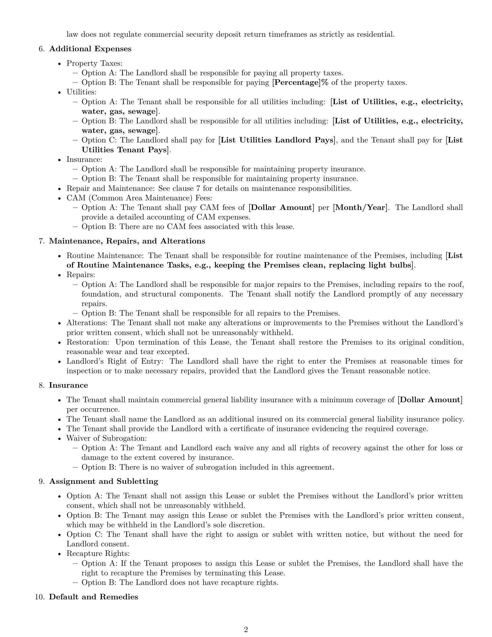 Preview page 2 of Free Iowa commercial lease agreement template