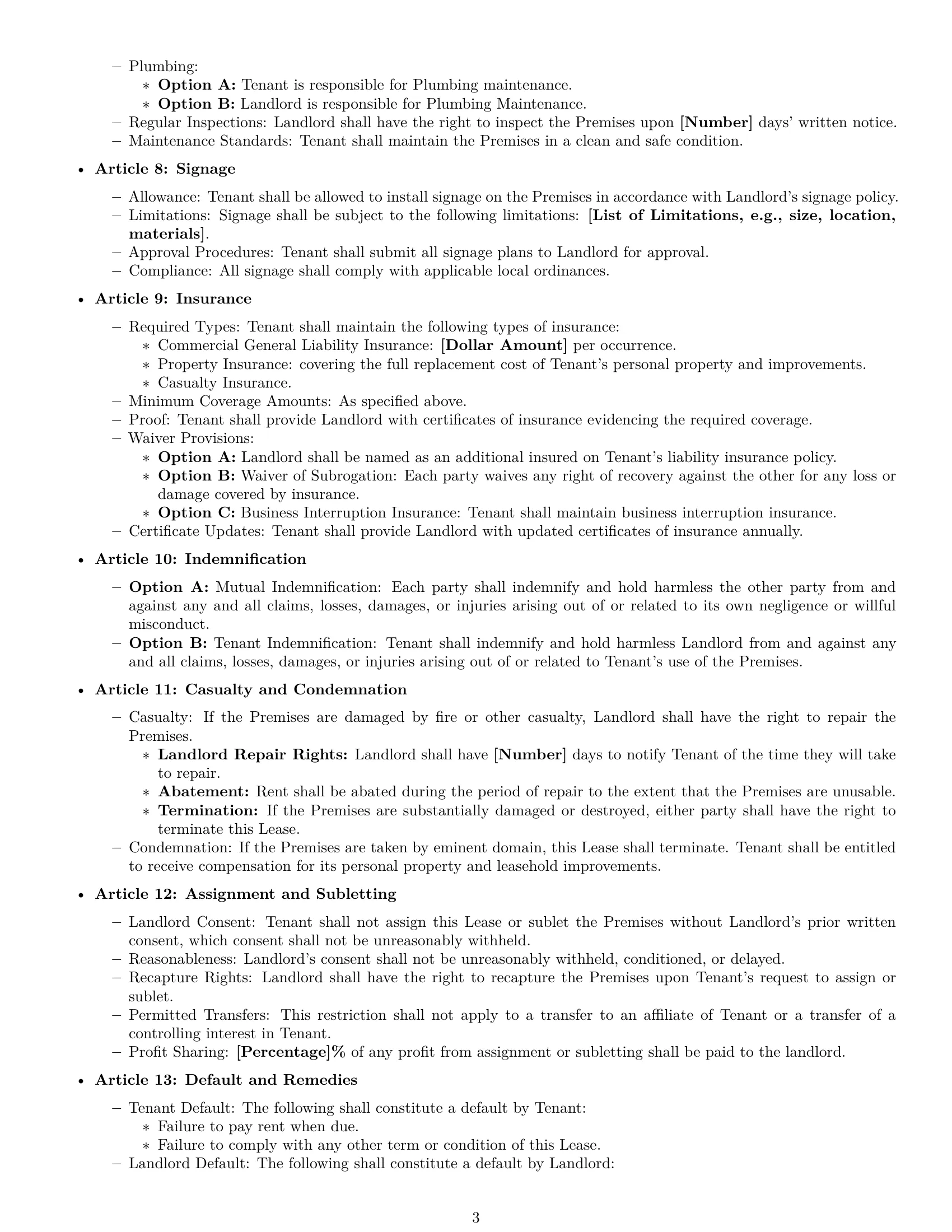 Preview page 3 of Free Louisiana commercial lease agreement template