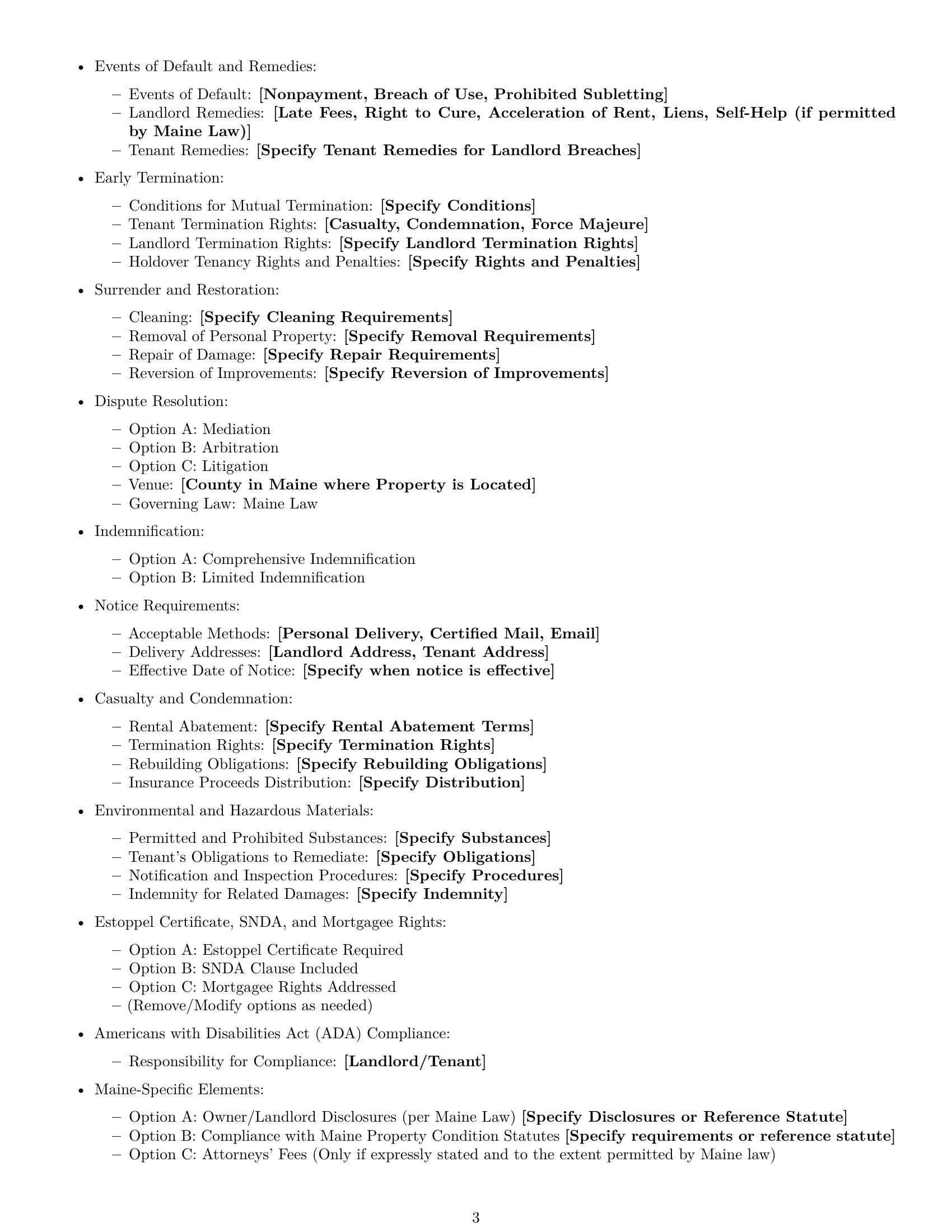 Preview page 3 of Free Maine commercial lease agreement template