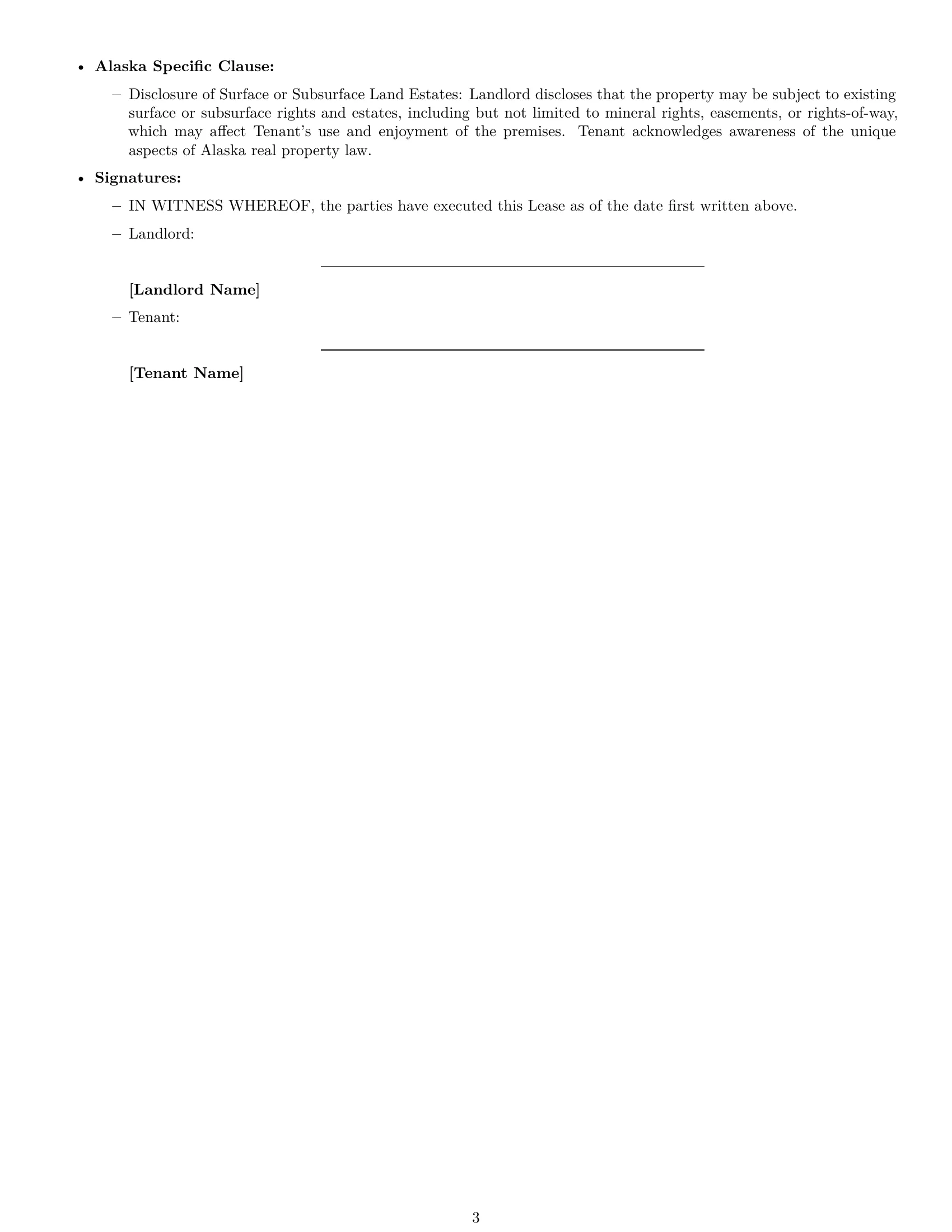 Preview page 3 of Free Alaska commercial lease agreement template