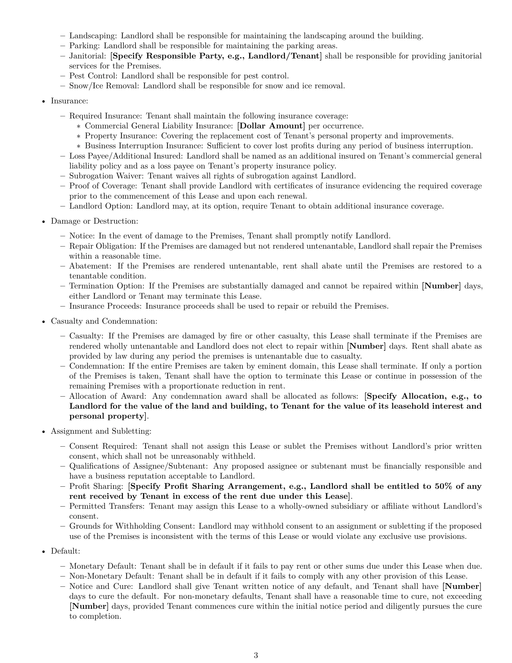 Preview page 3 of Free Mississippi commercial lease agreement template