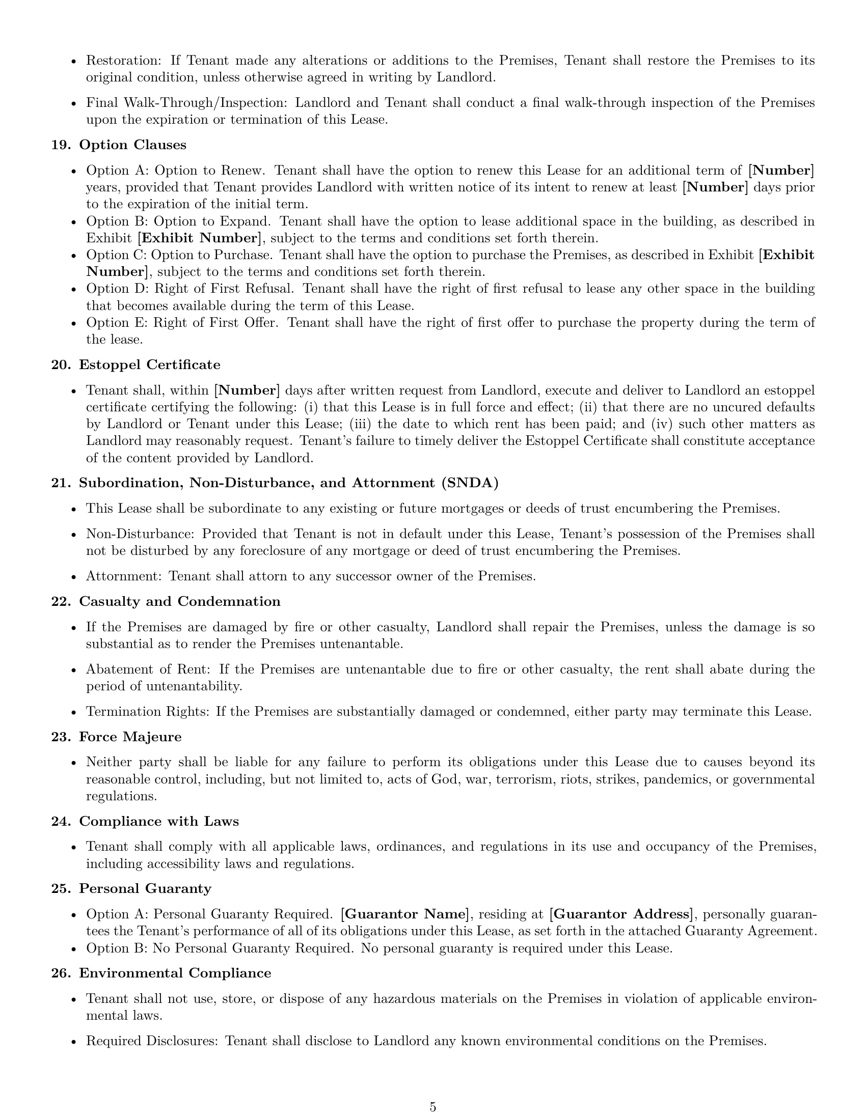 Preview page 5 of Free New Hampshire commercial lease agreement template