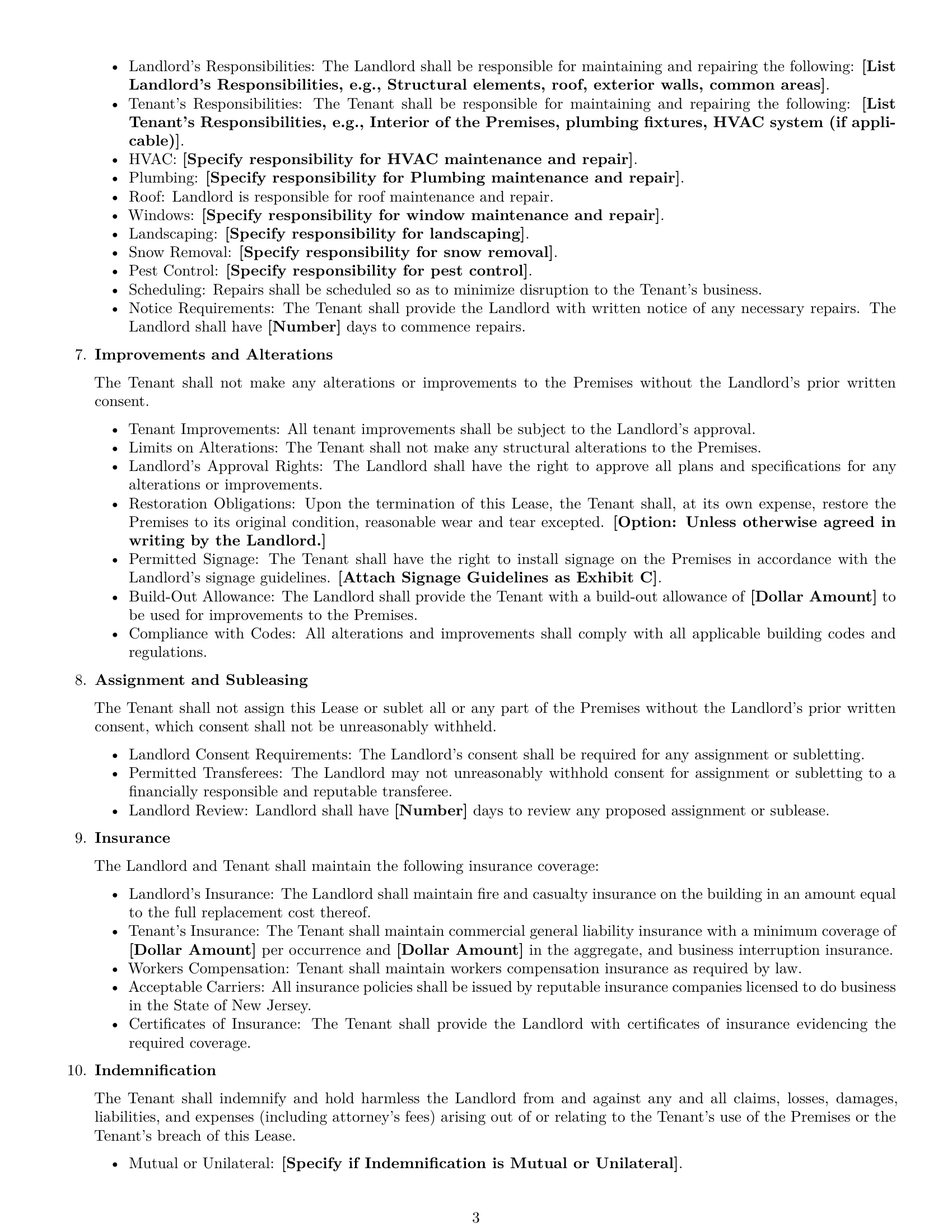 Preview page 3 of Free New Jersey commercial lease agreement template