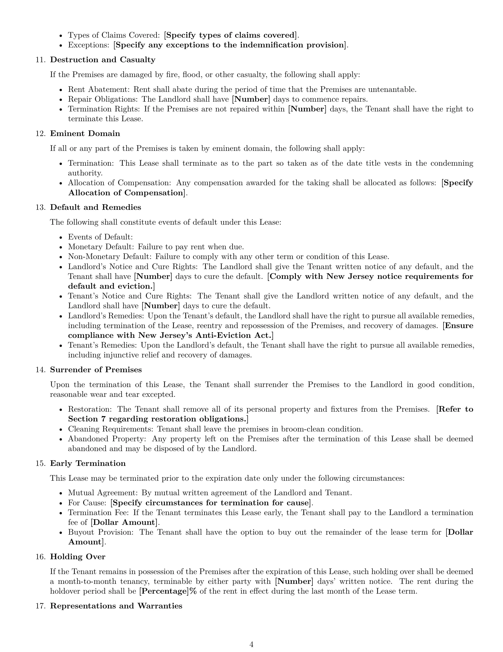 Preview page 4 of Free New Jersey commercial lease agreement template