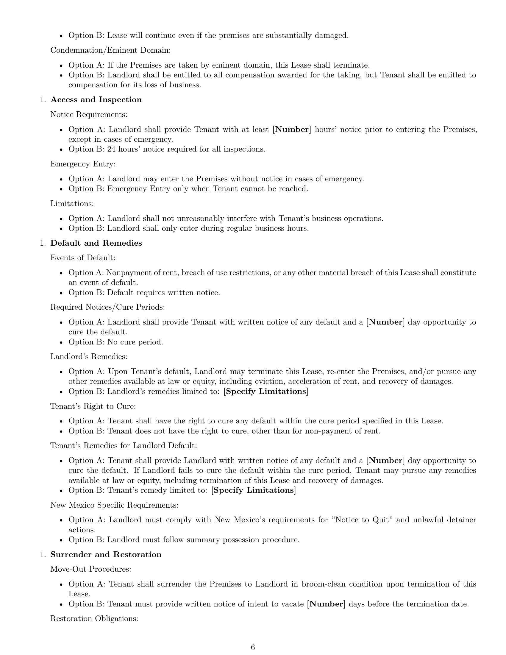Preview page 6 of Free New Mexico commercial lease agreement template
