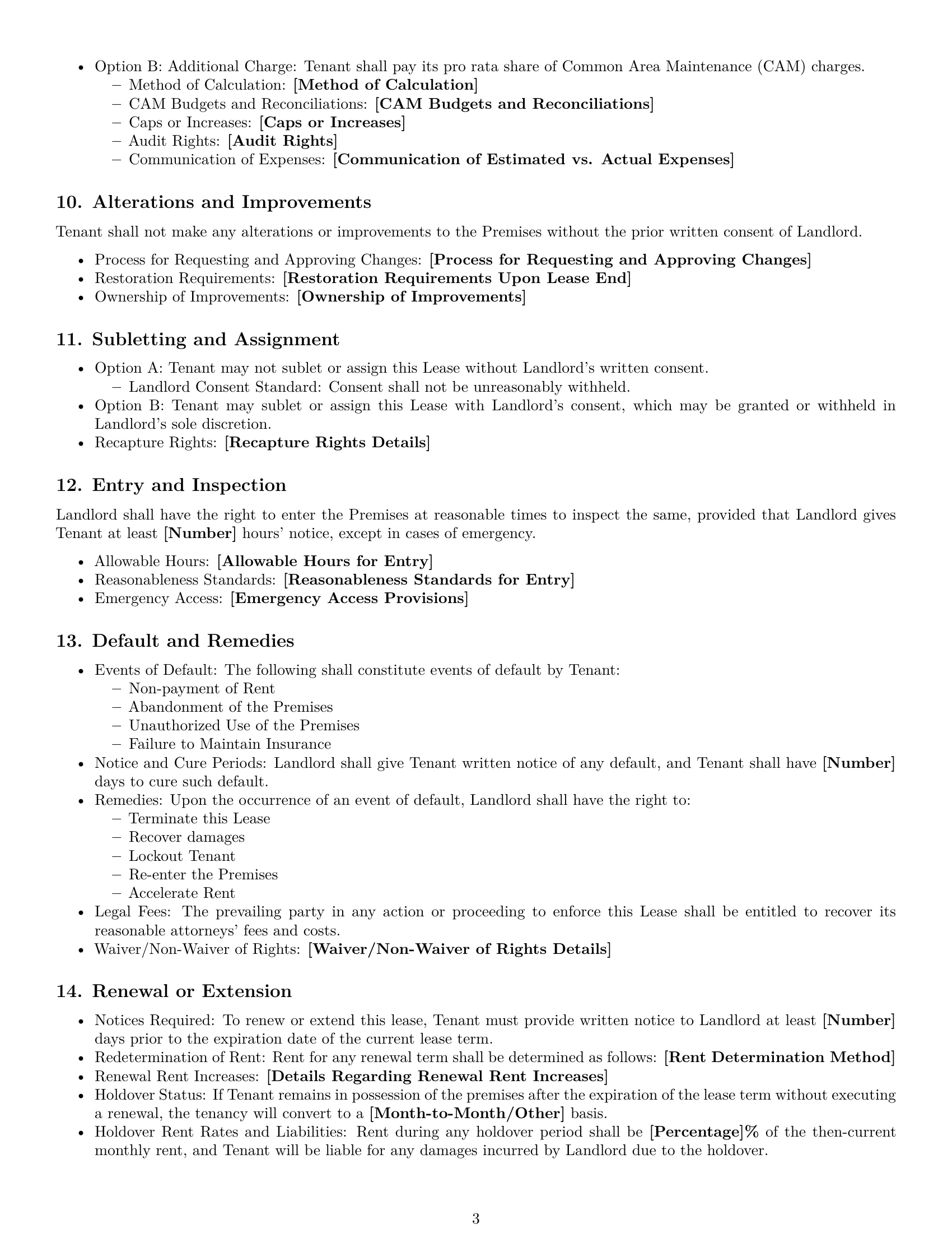 Preview page 3 of Free Oregon commercial lease agreement template