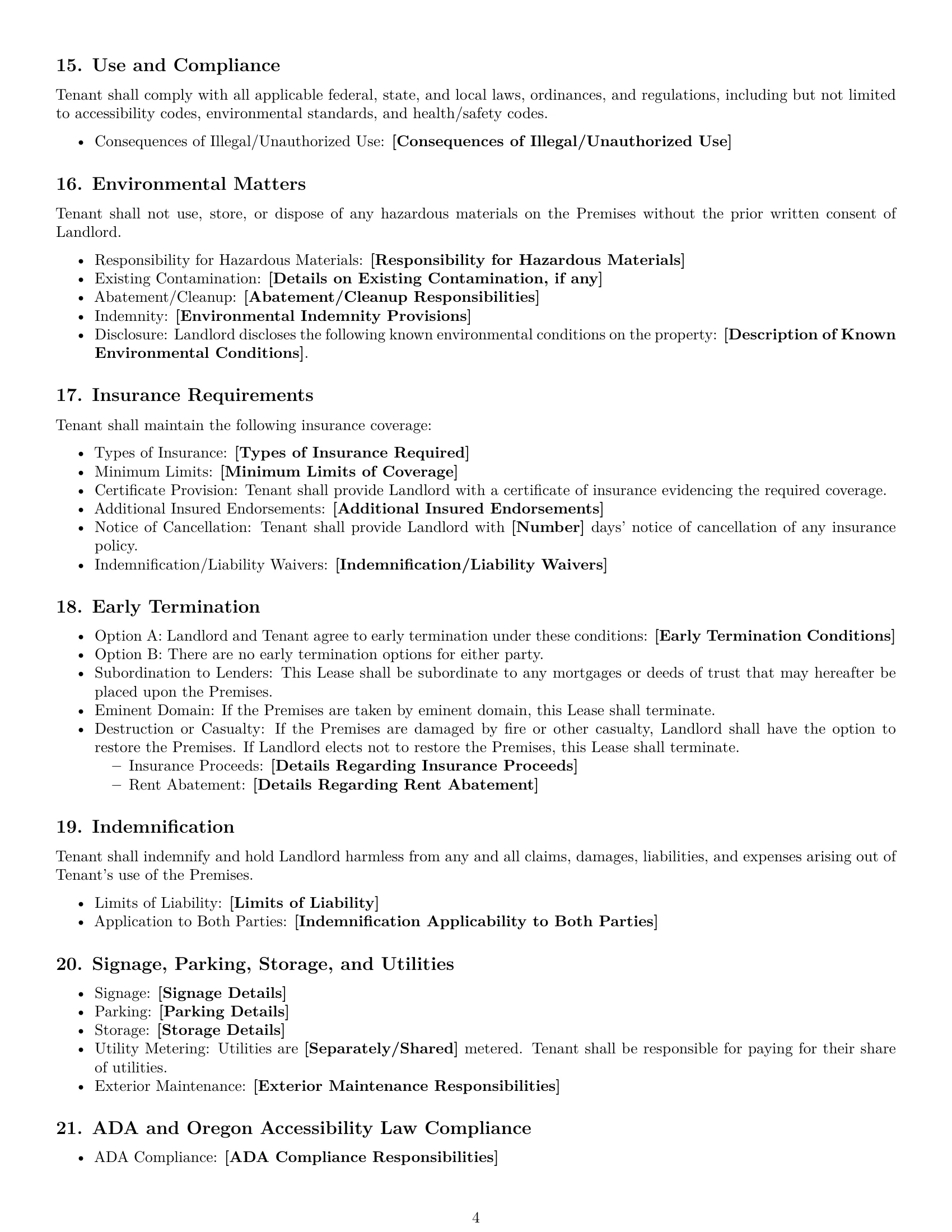 Preview page 4 of Free Oregon commercial lease agreement template