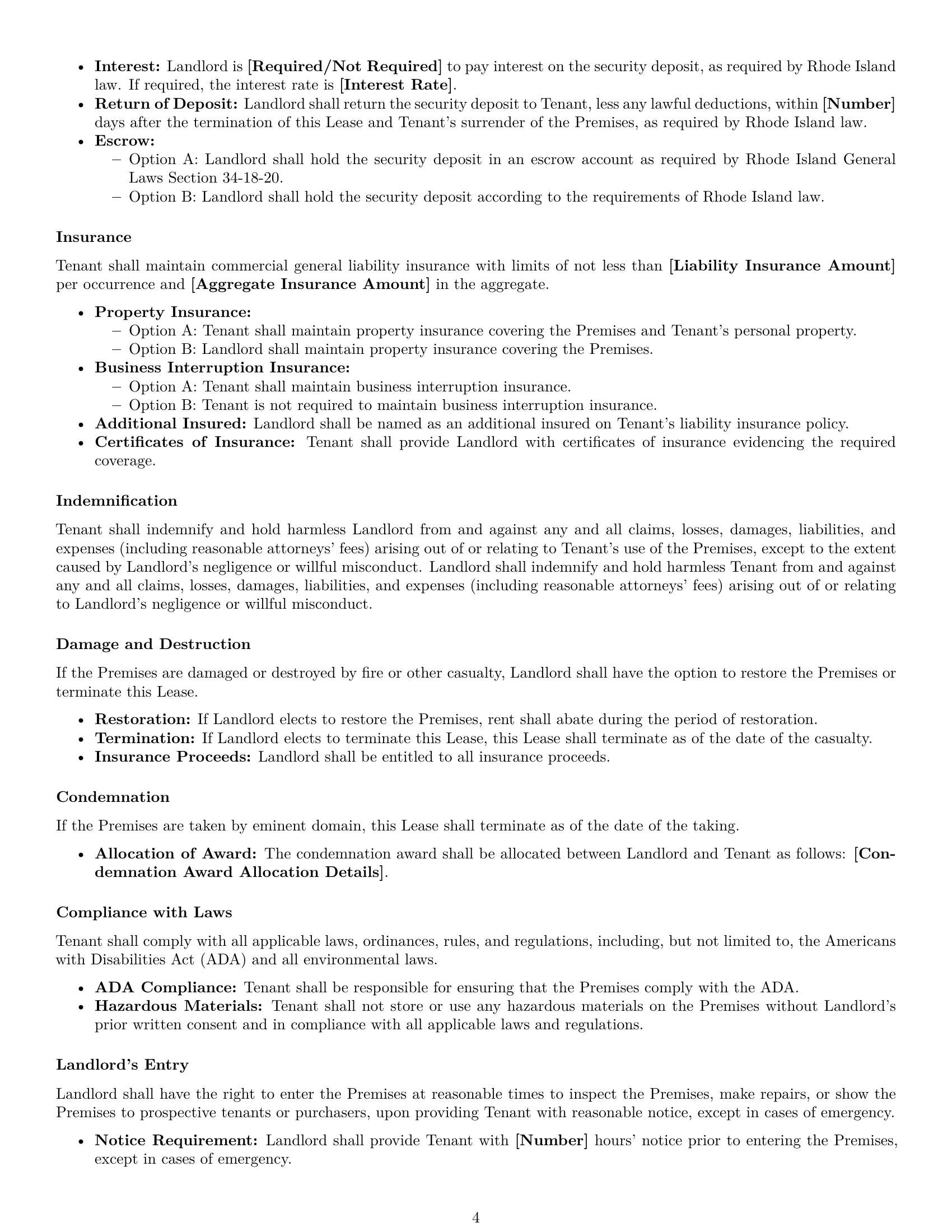 Preview page 4 of Free Rhode Island commercial lease agreement template