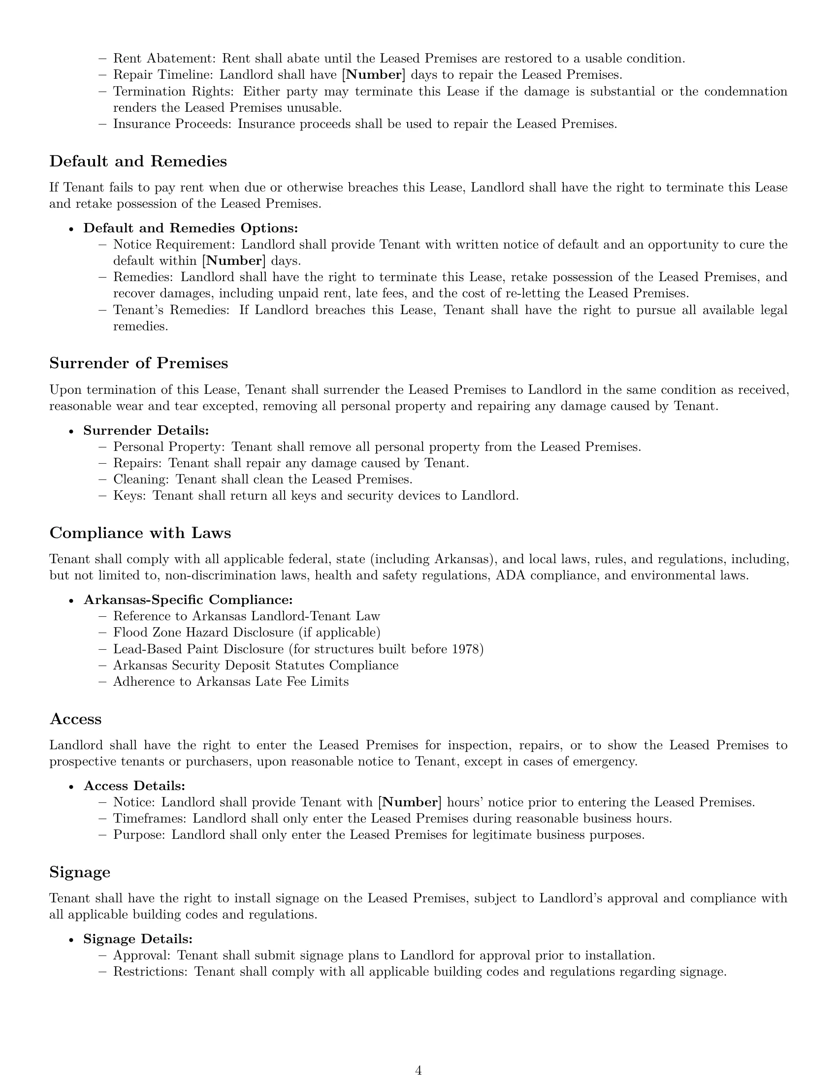 Preview page 4 of Free Arkansas commercial lease agreement template