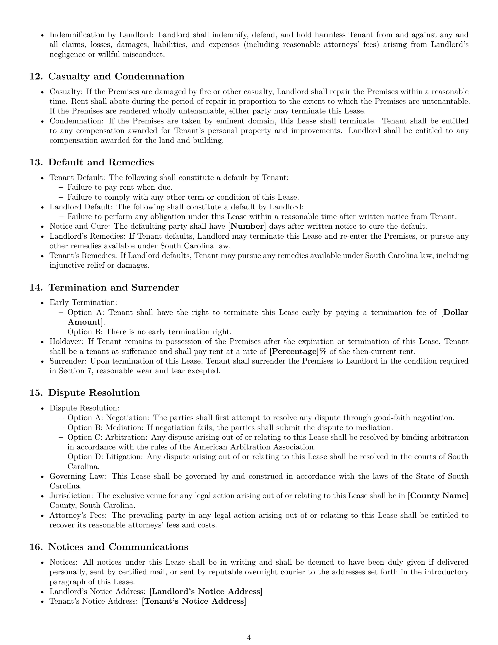 Preview page 4 of Free South Carolina commercial lease agreement template