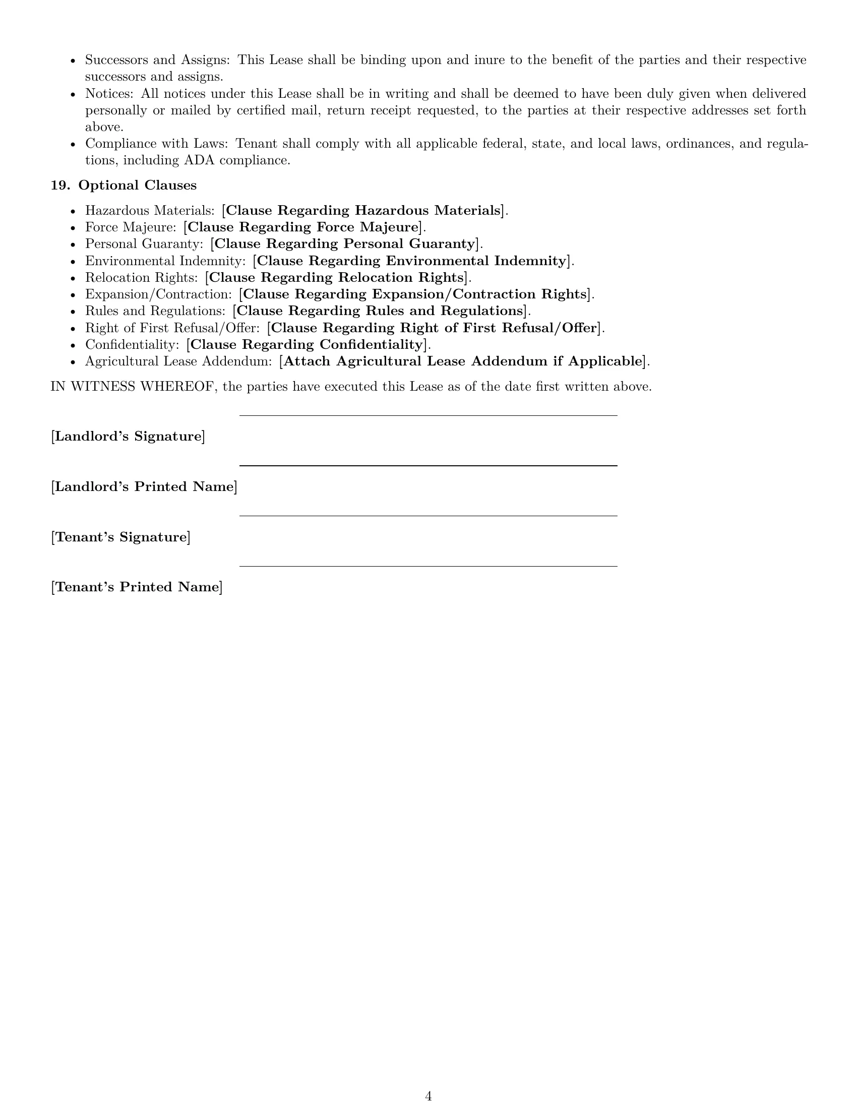 Preview page 4 of Free South Dakota commercial lease agreement template