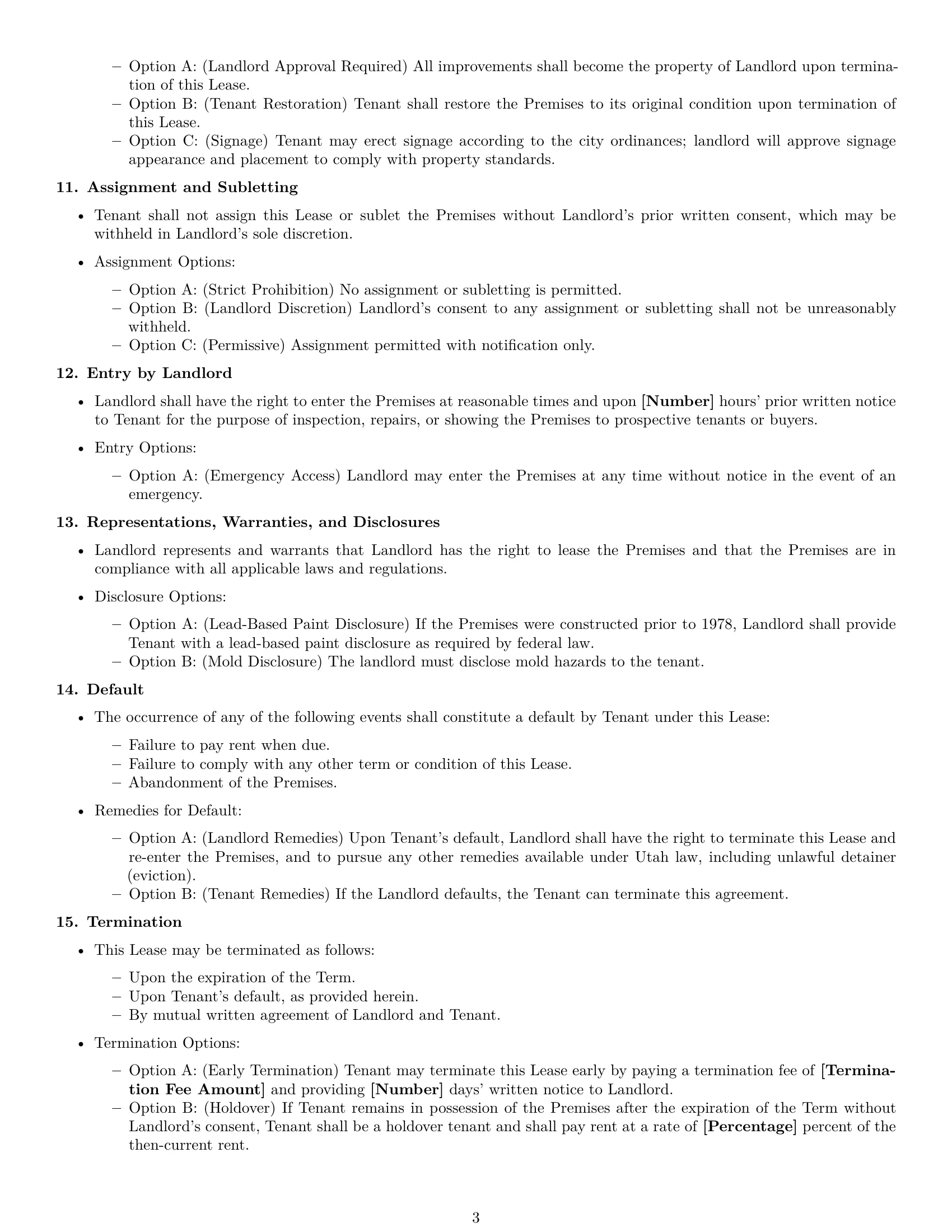Preview page 3 of Free Utah commercial lease agreement template