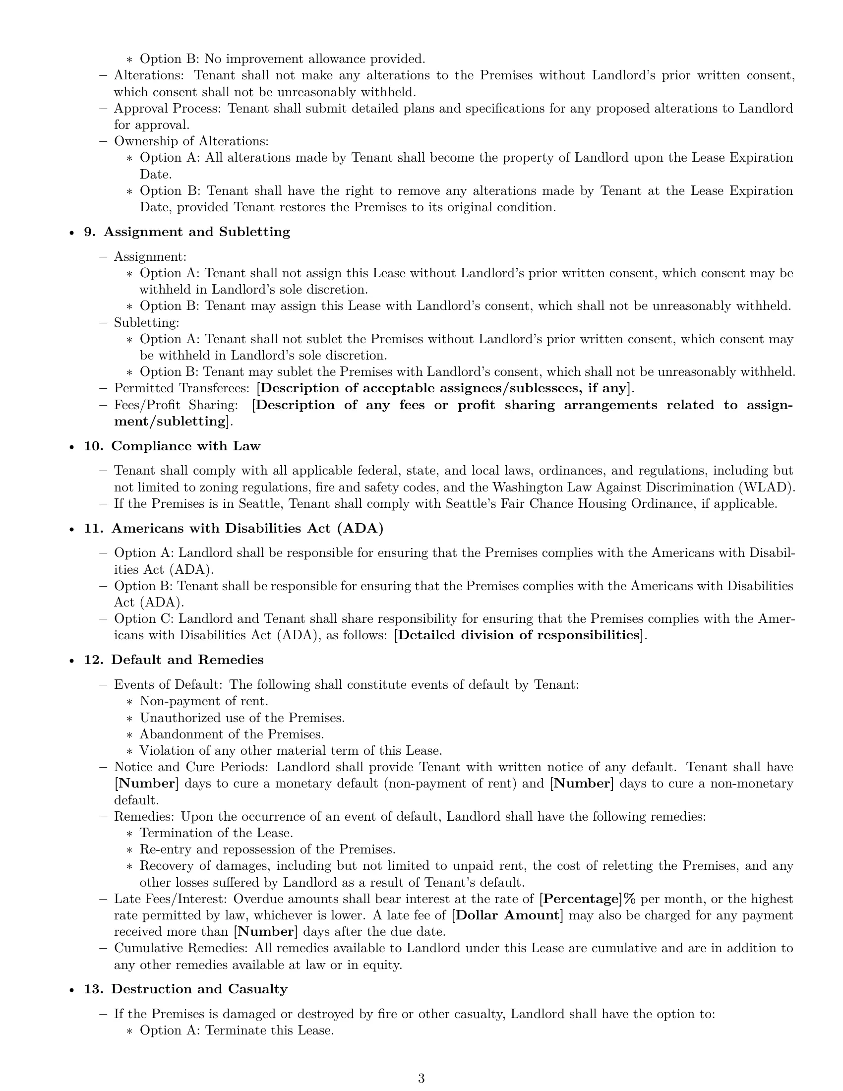 Preview page 3 of Free Washington commercial lease agreement template