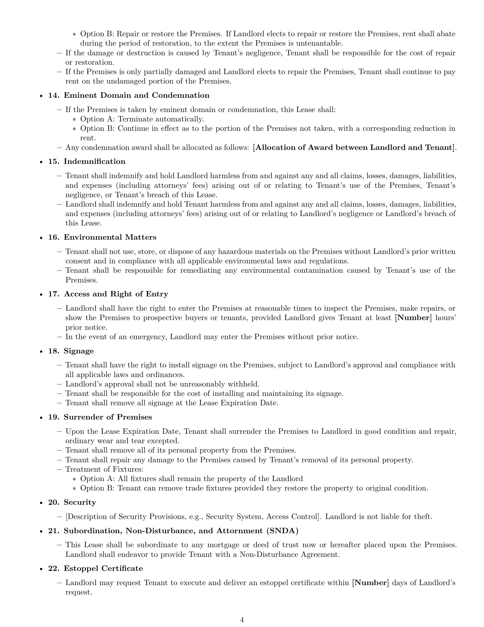 Preview page 4 of Free Washington commercial lease agreement template