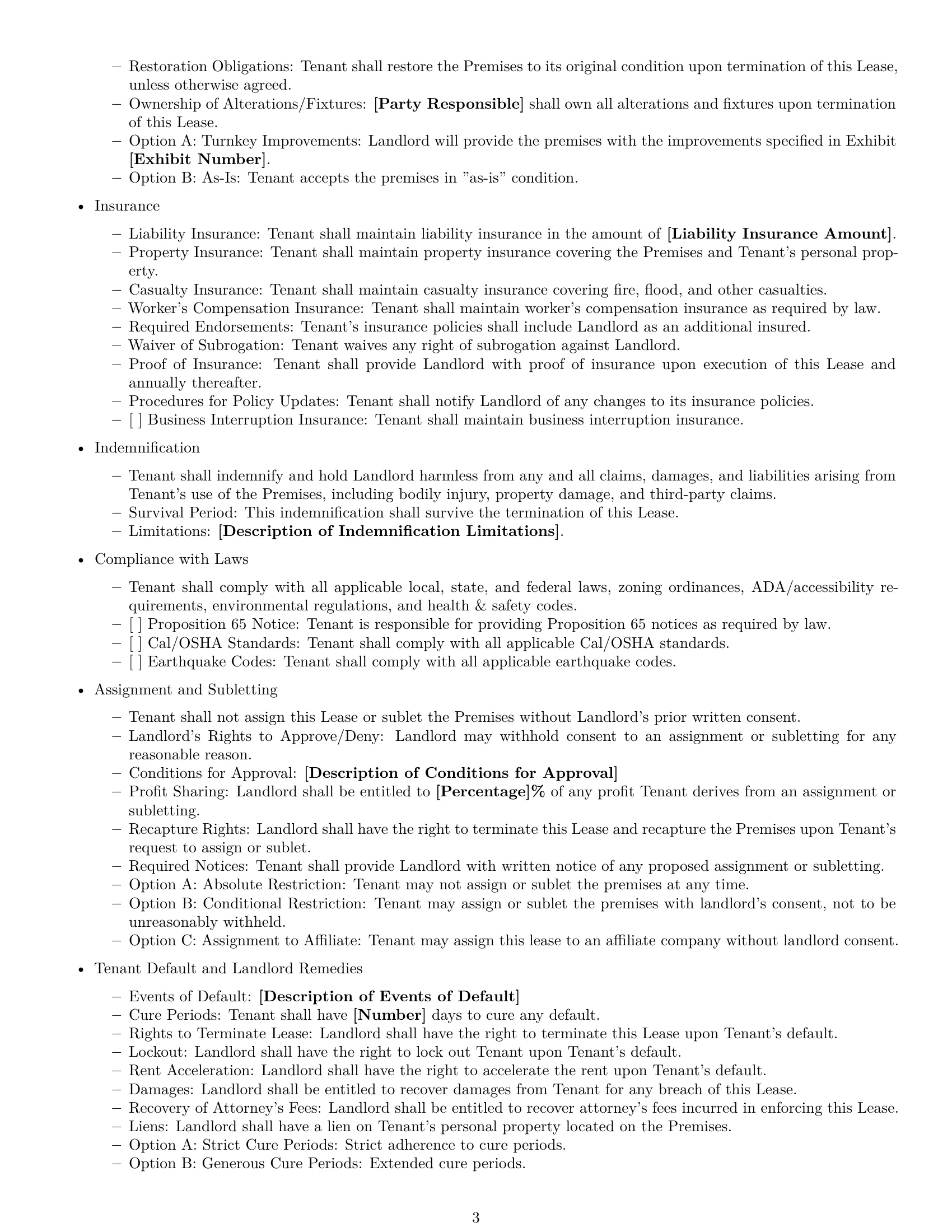 Preview page 3 of Free California commercial lease agreement template