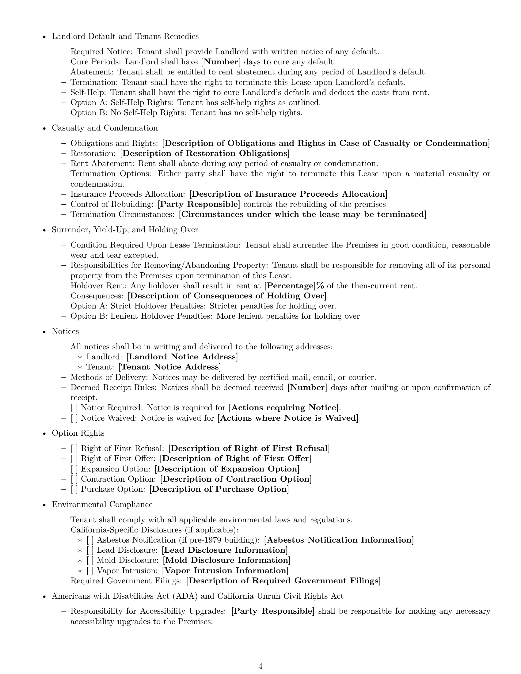 Preview page 4 of Free California commercial lease agreement template