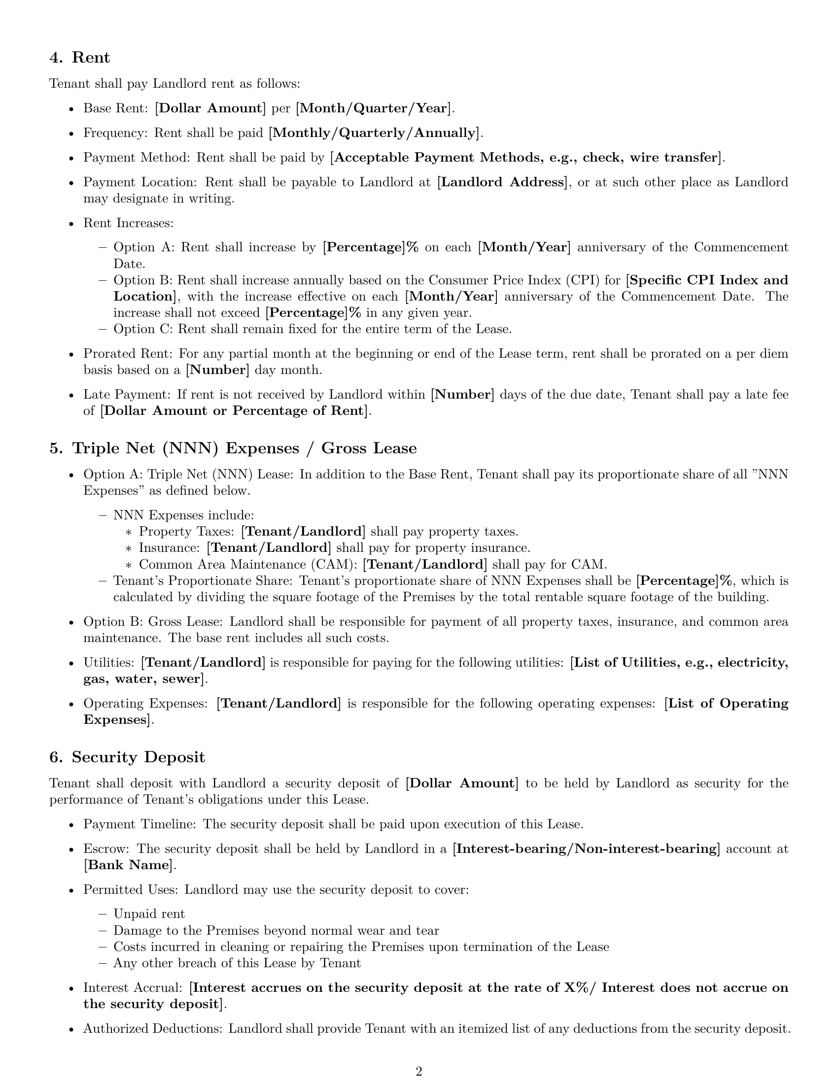 Preview page 2 of Free Wyoming commercial lease agreement template