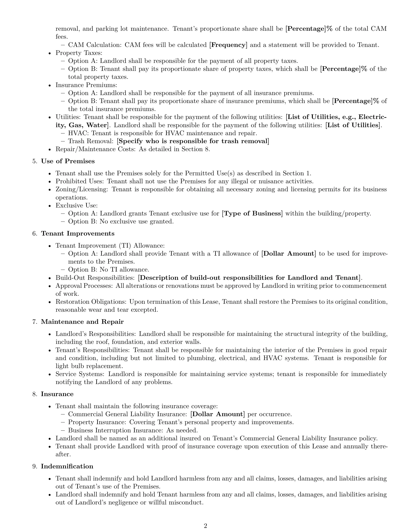 Preview page 2 of Free Connecticut commercial lease agreement template