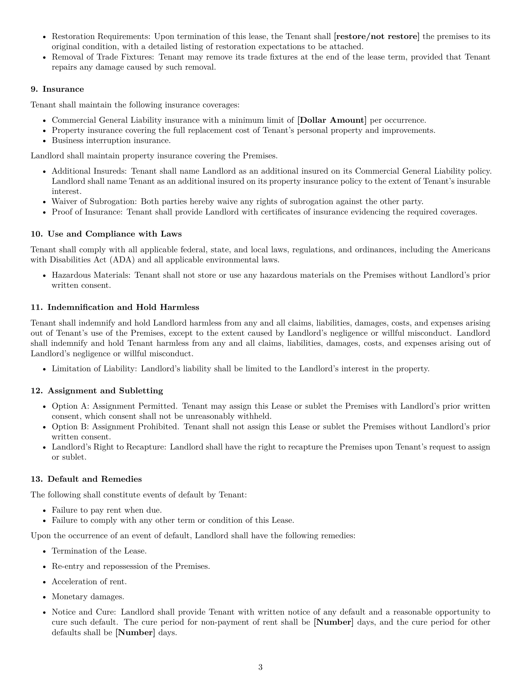 Preview page 3 of Free Delaware commercial lease agreement template