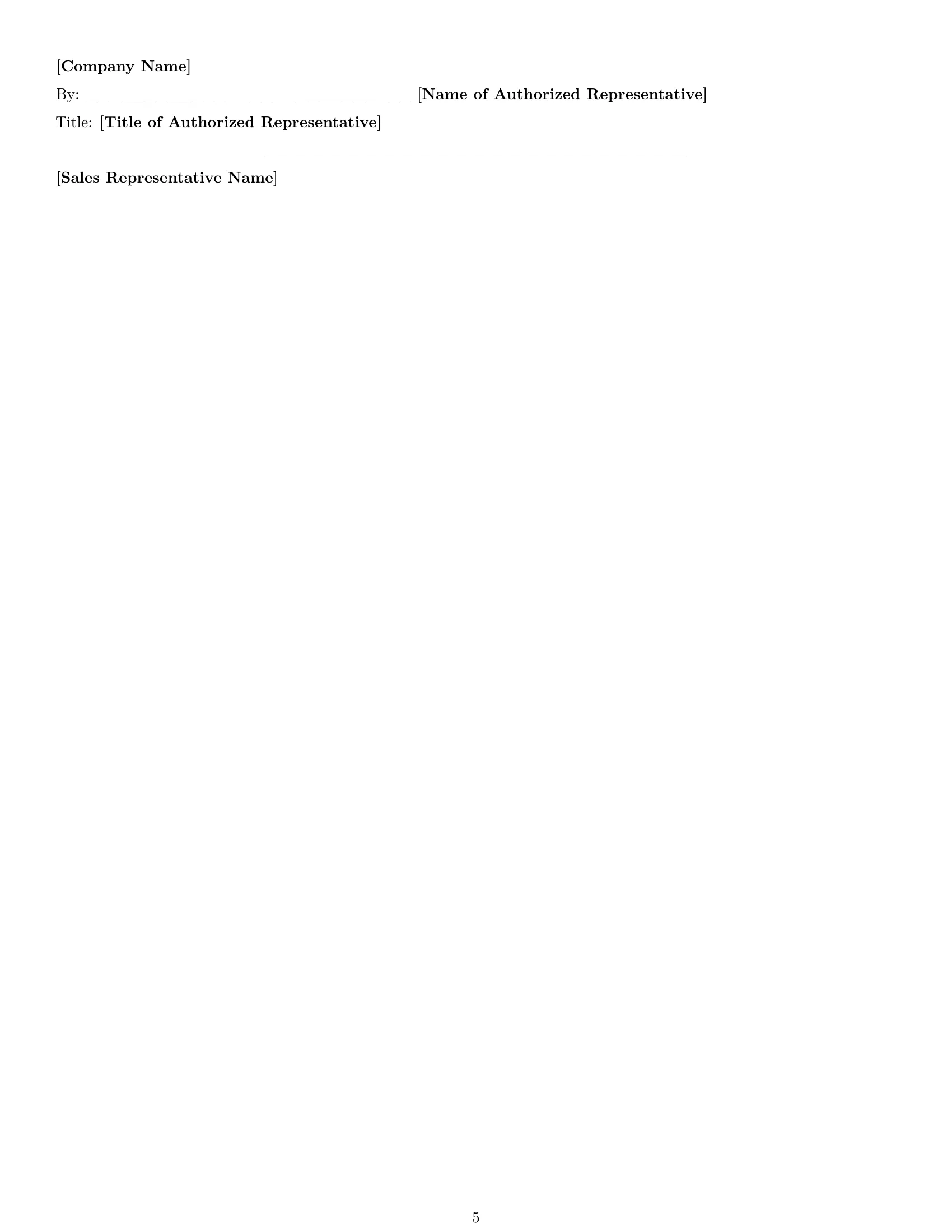 Preview page 5 of Free Minnesota sales representative employment contract template