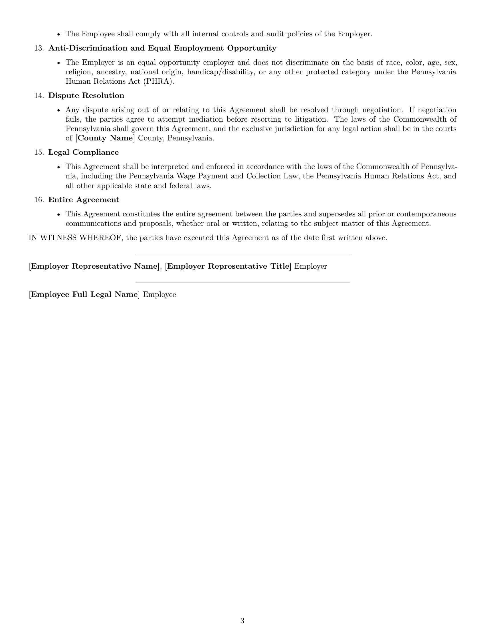 Preview page 3 of Free Pennsylvania sales representative employment contract template