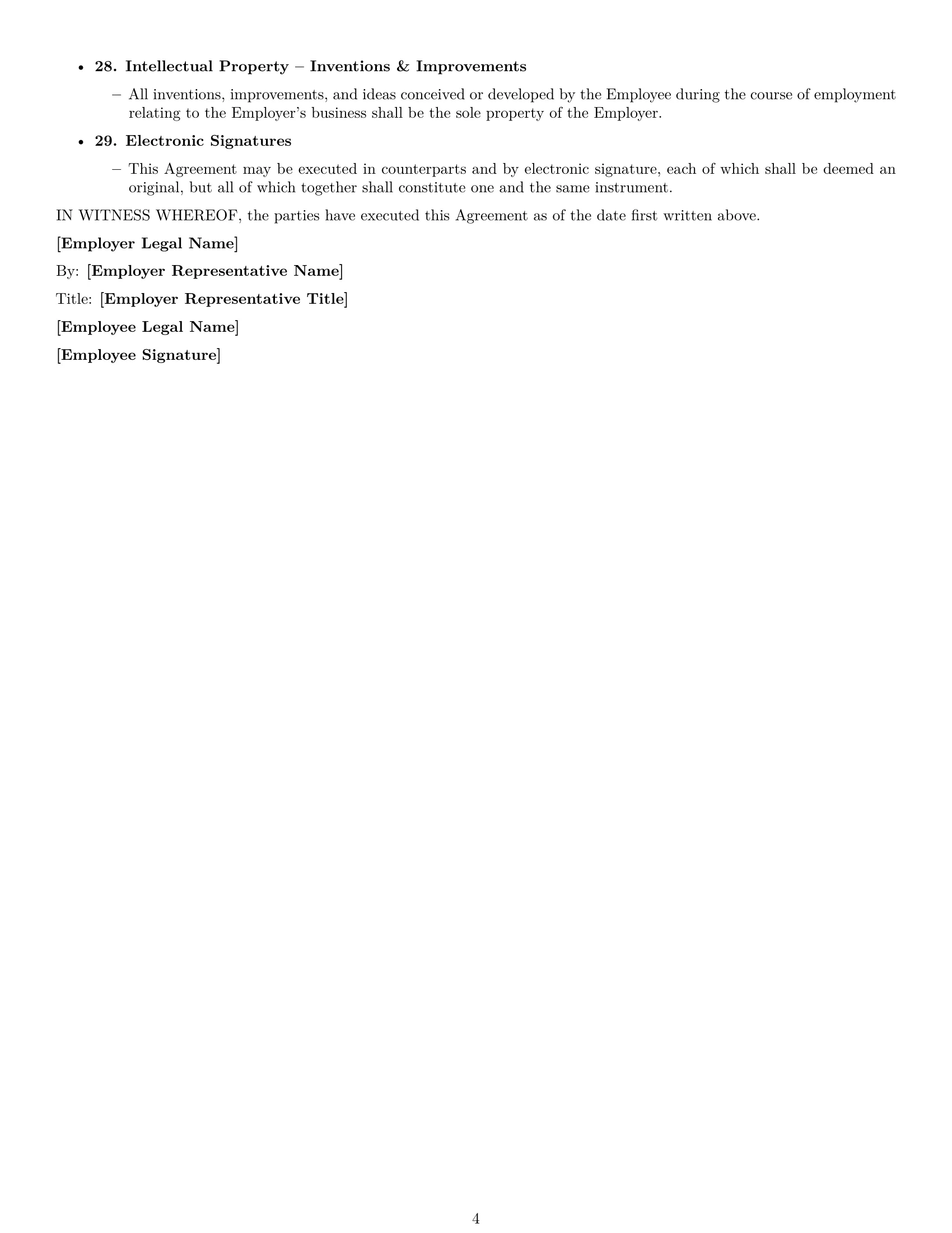Preview page 4 of Free Wyoming sales representative employment contract template