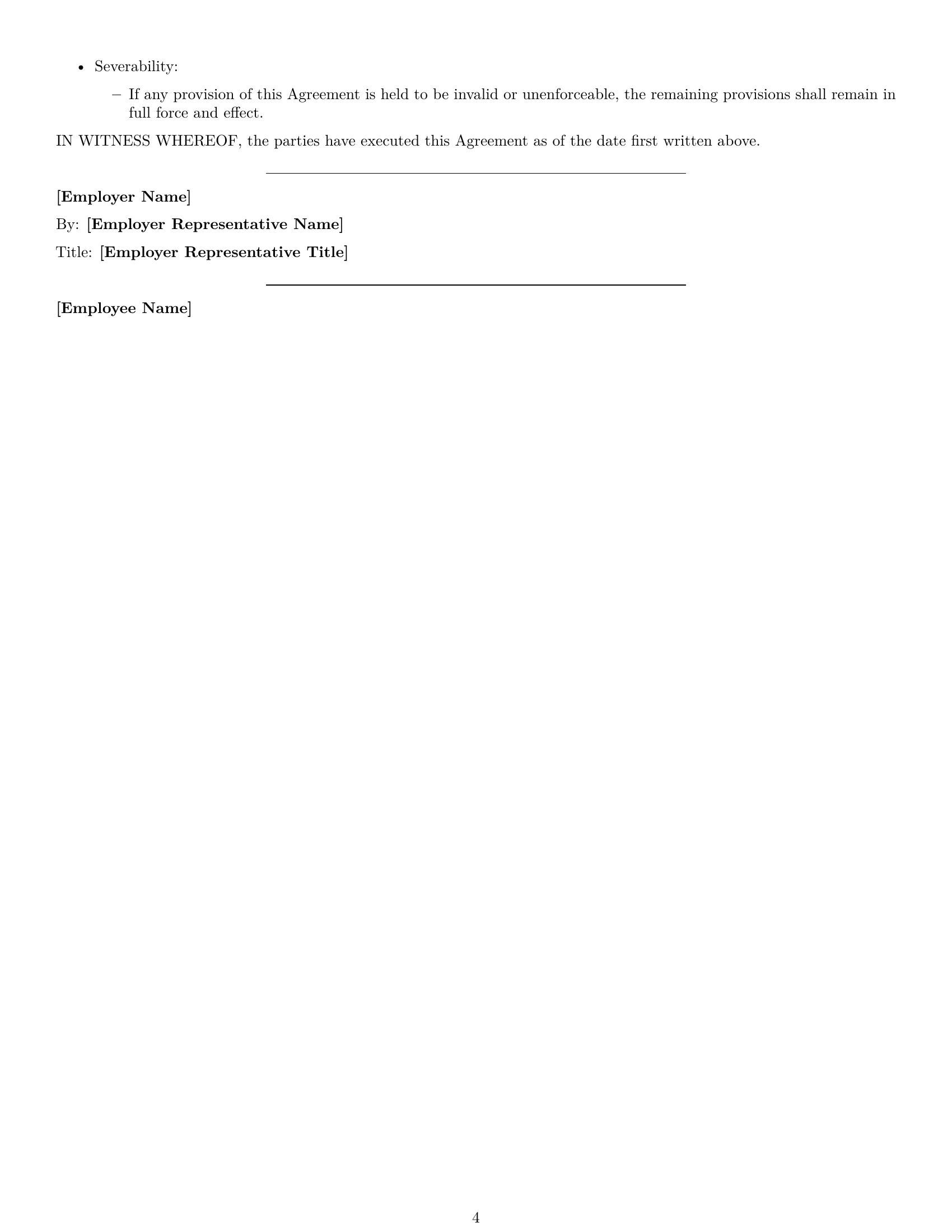 Preview page 4 of Free Delaware sales representative employment contract template