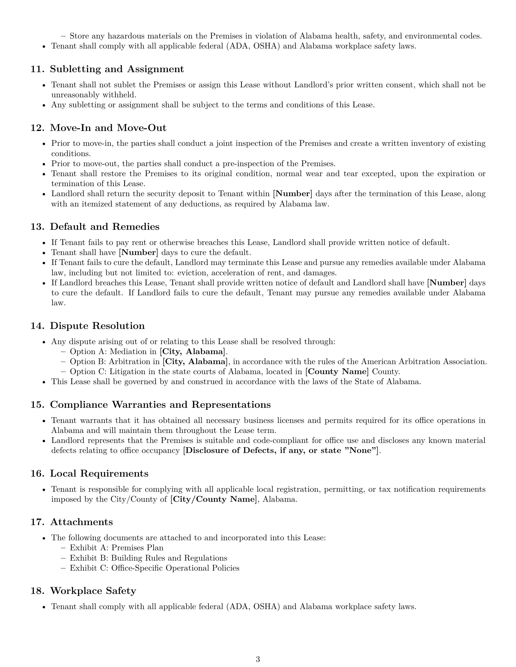Preview page 3 of Free Alabama office lease agreement template