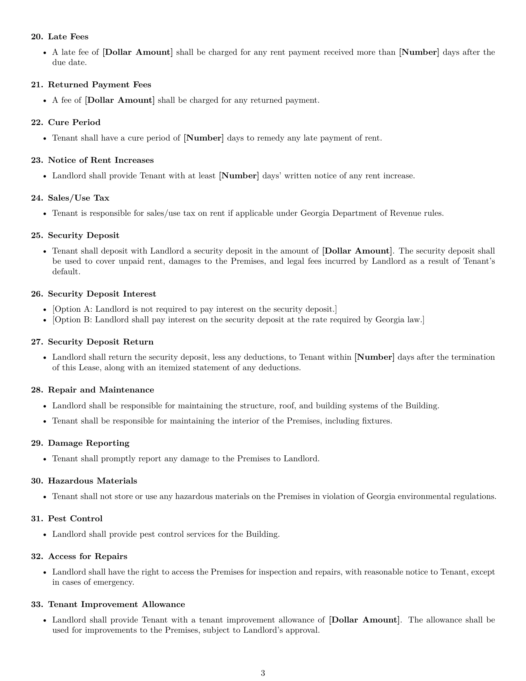 Preview page 3 of Free Georgia office lease agreement template