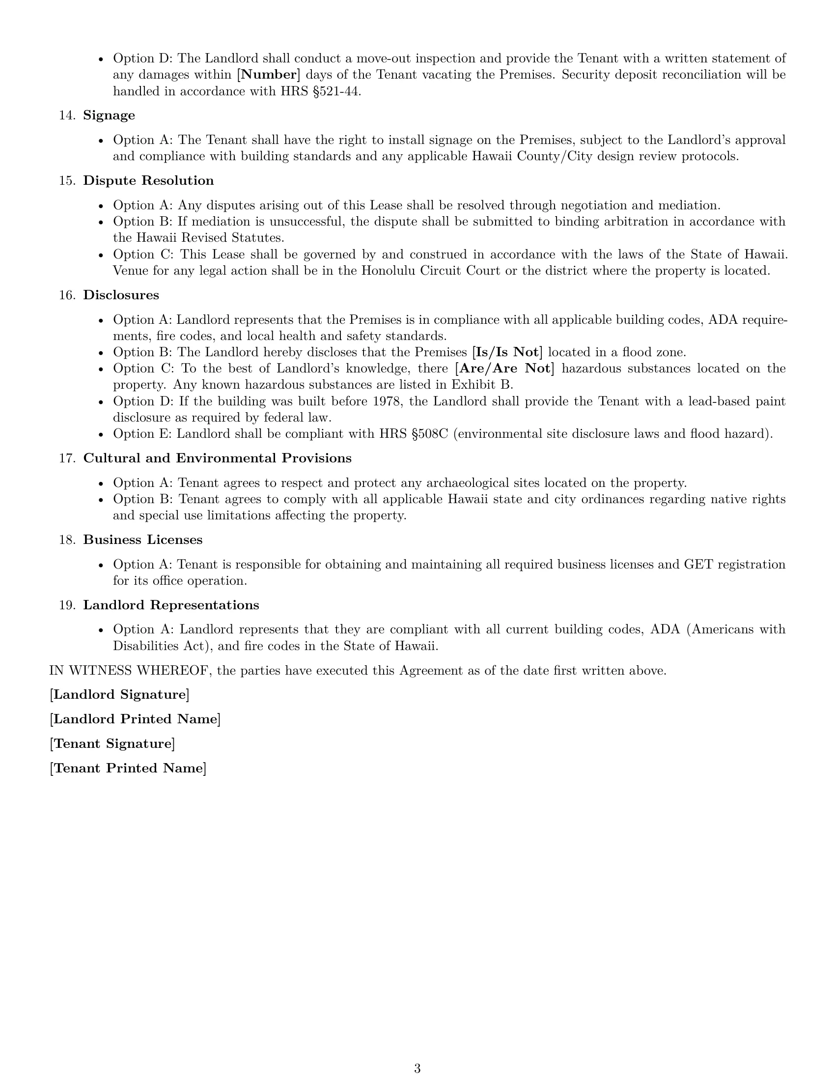 Preview page 3 of Free Hawaii office lease agreement template