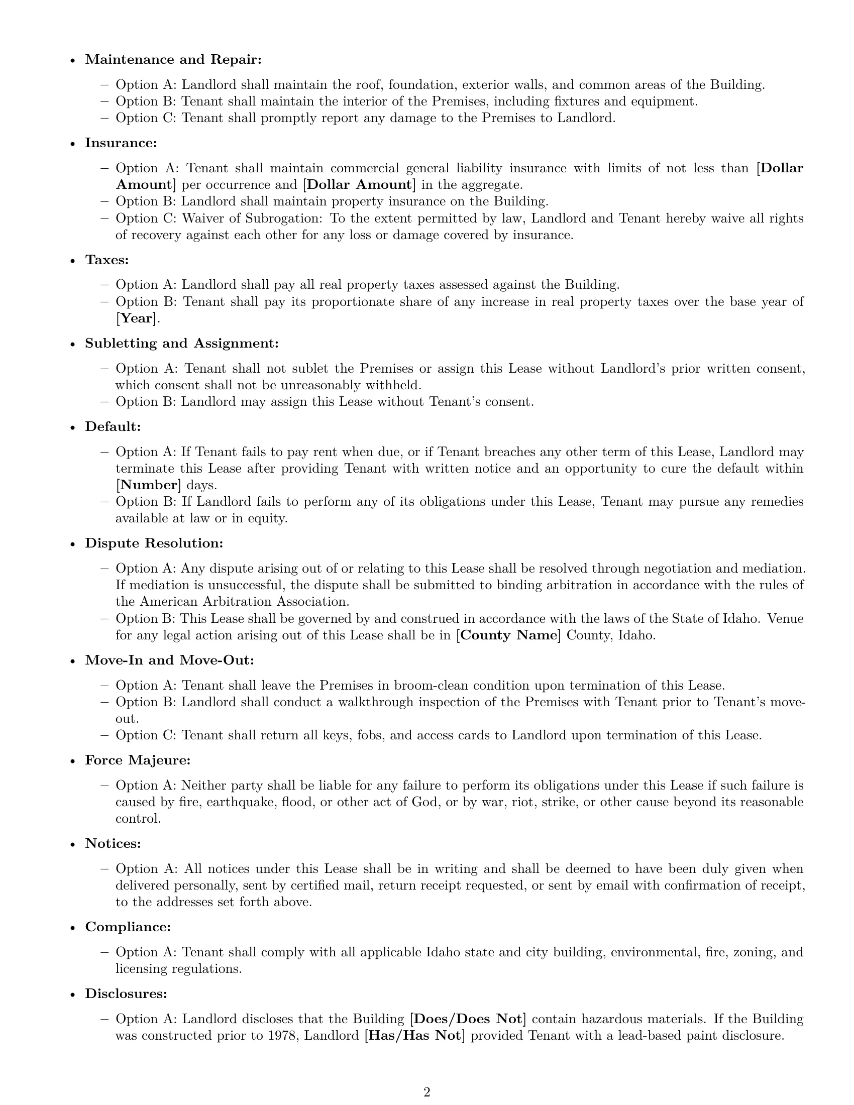 Preview page 2 of Free Idaho office lease agreement template
